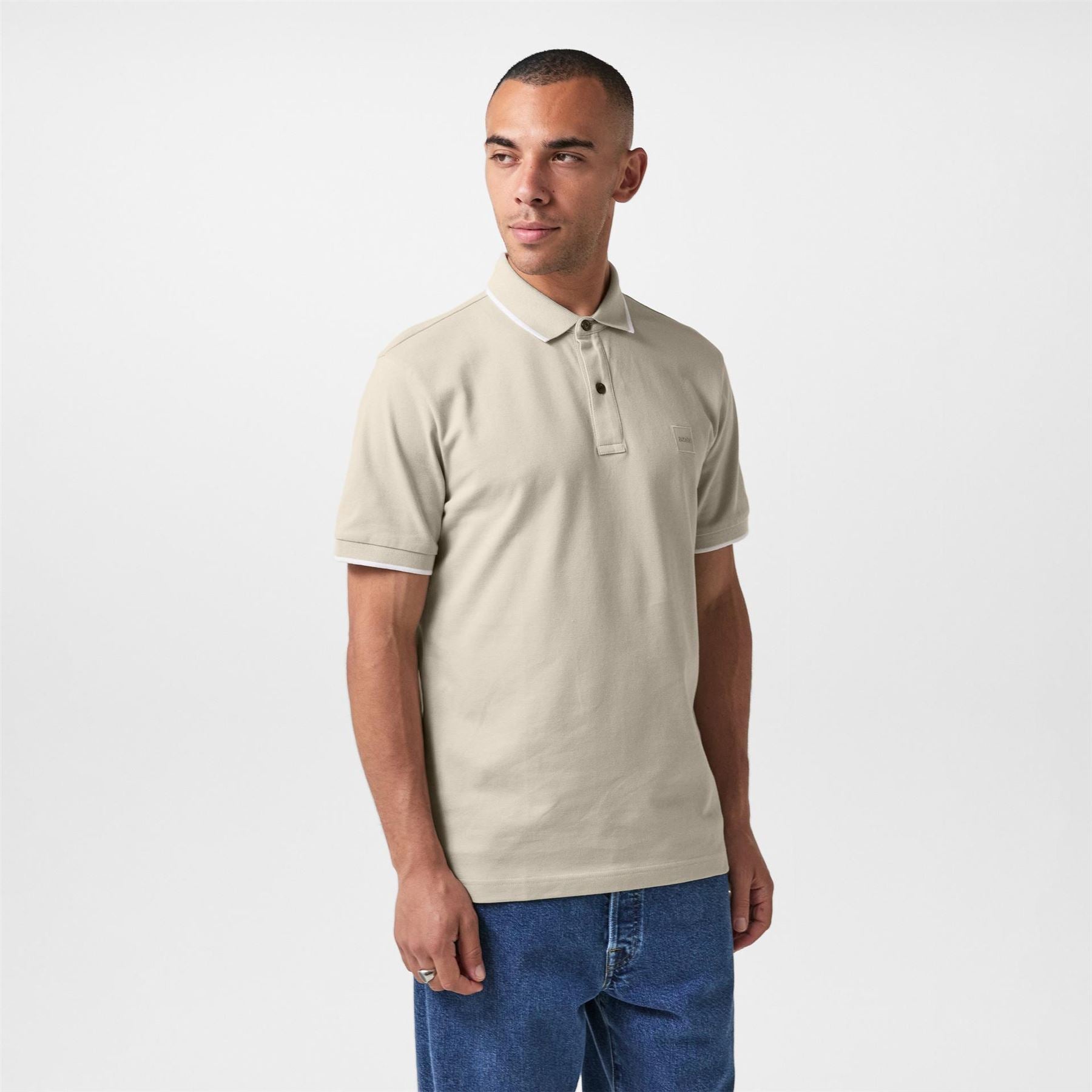Boss Orange Pique Short Sleeve Polo Shirt With Logo Detail
