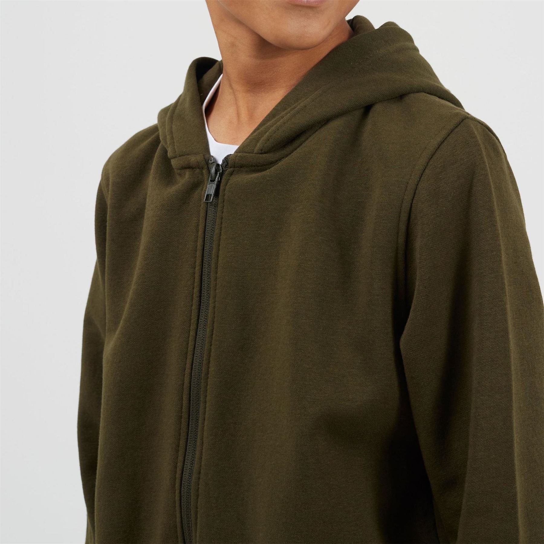 Brave Soul Solid Patterned Hooded Ribbed Cuff Sweat Jacket with Zipped Pocket