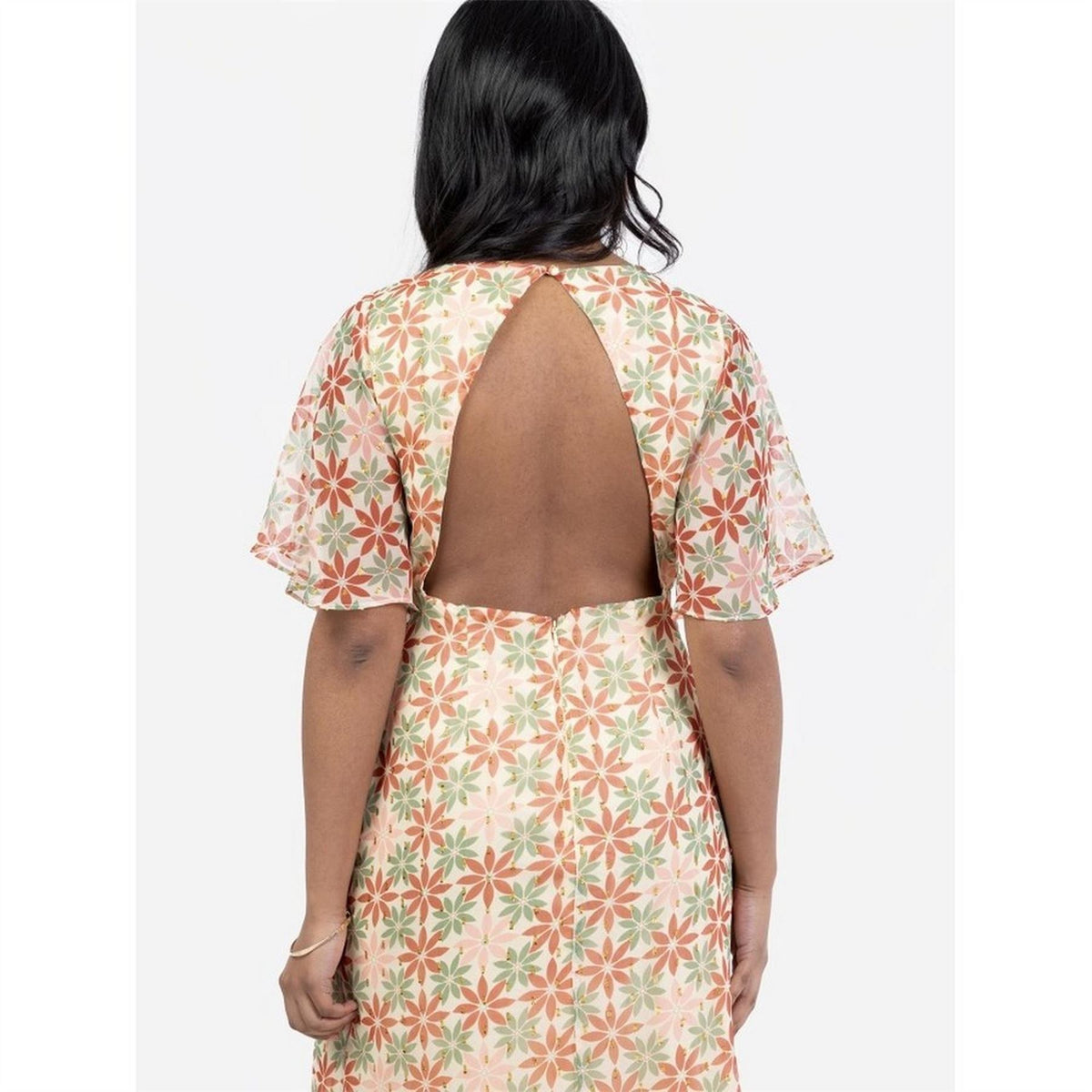 Anaya With Love With Love Recycled Floral Print Open Back Maxi Dress With Split
