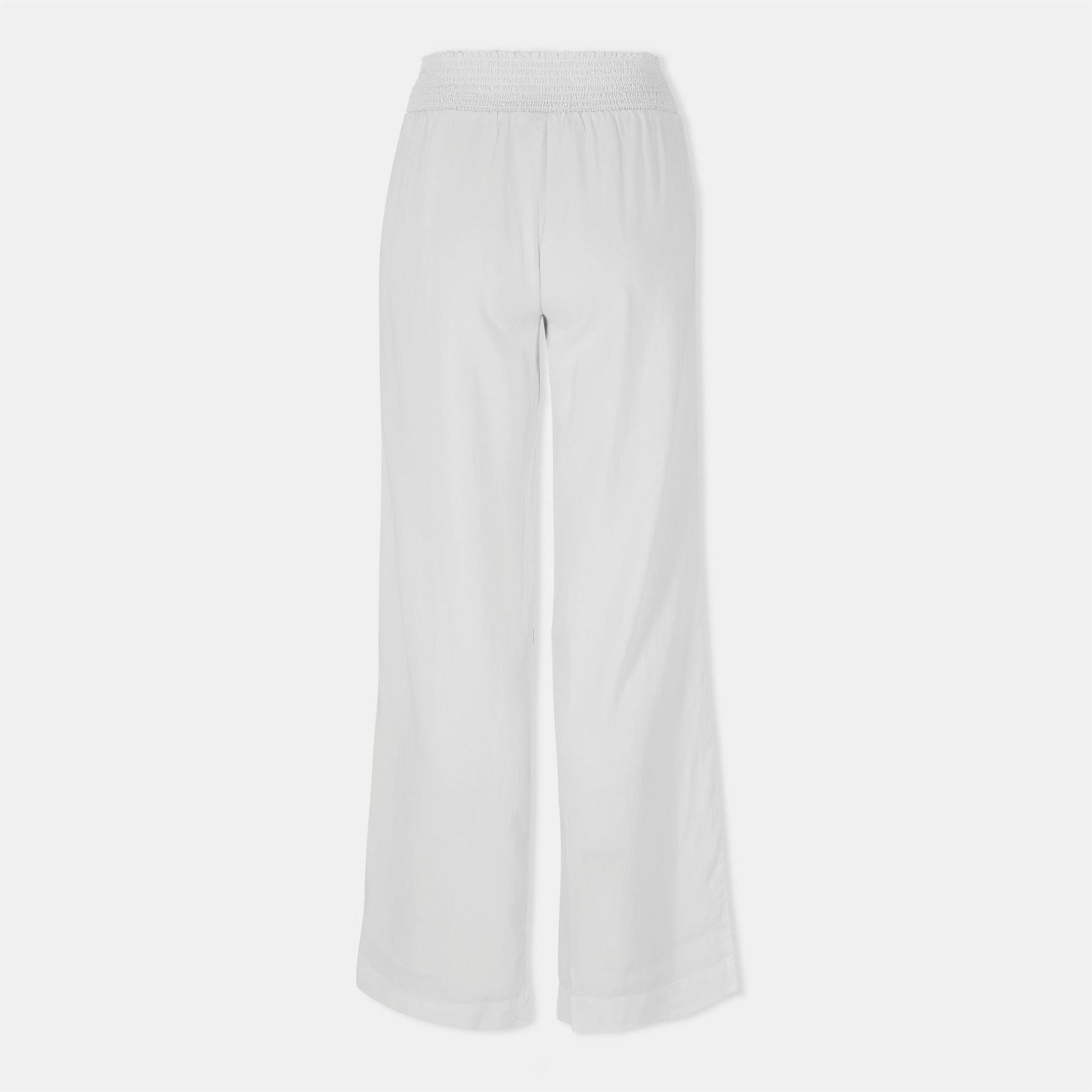 Bella Dahl Smock Waist Wide Leg Solid Patterned Trousers