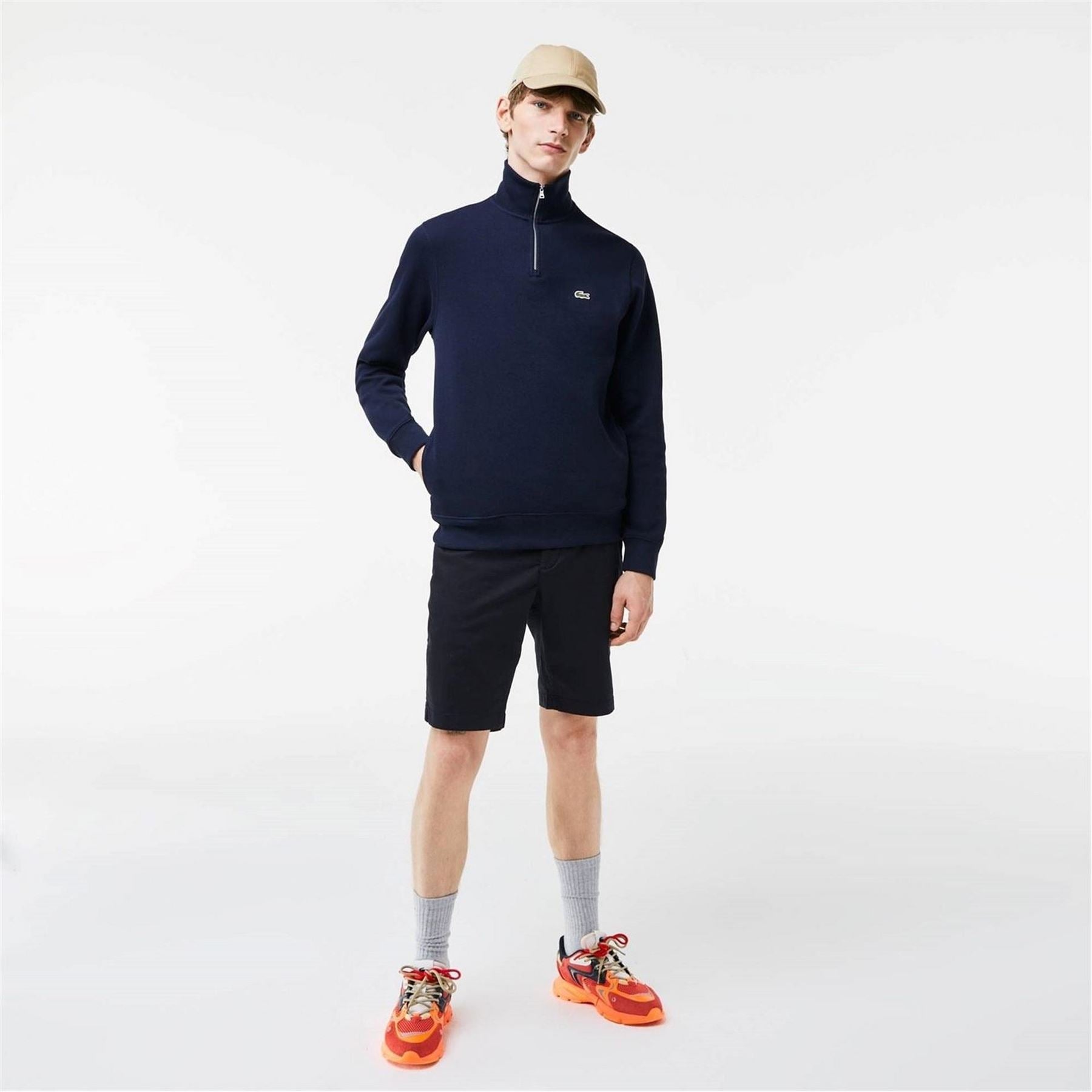 Lacoste Quarter Zip Fleece Top