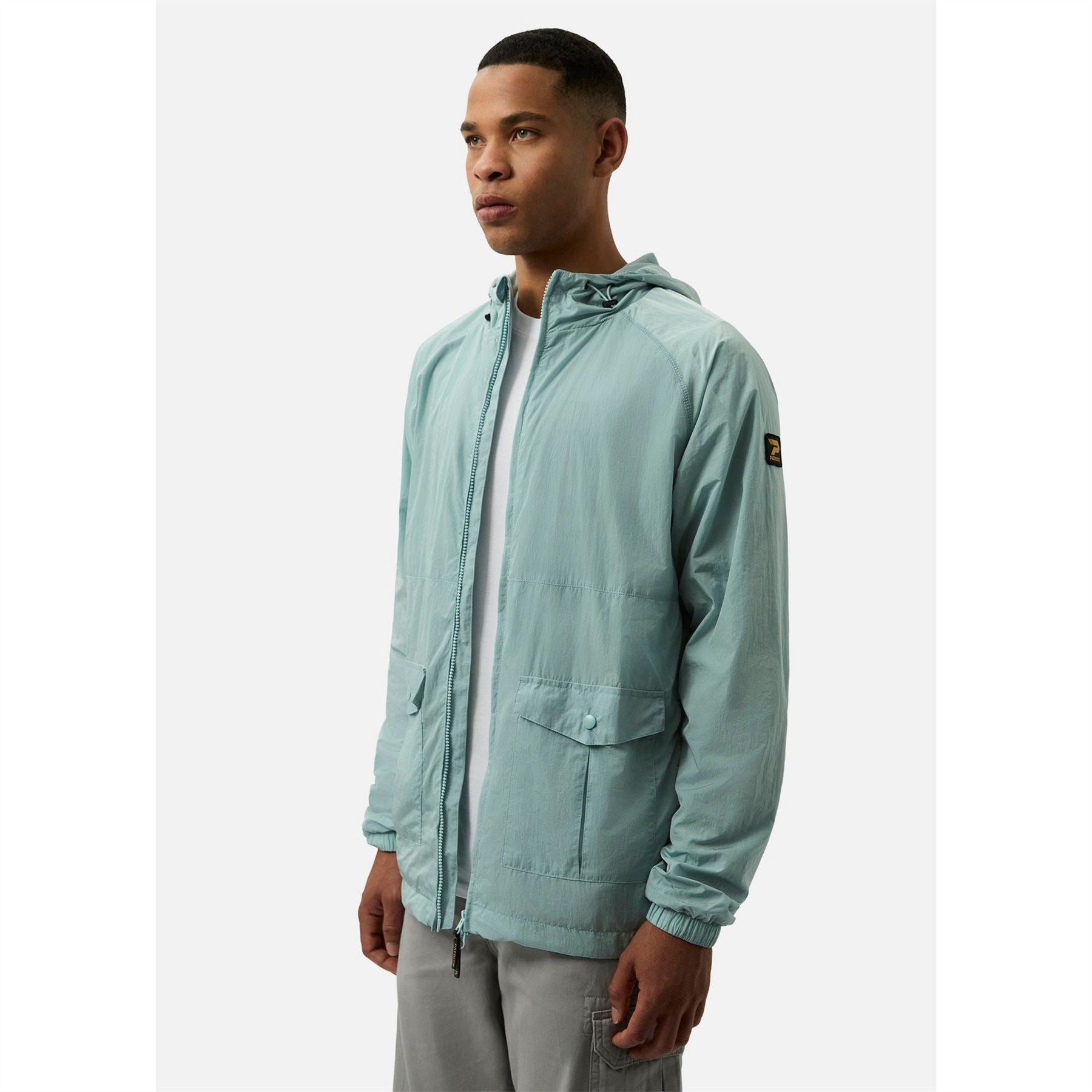 Patrick Chapman Hooded Solid Patterned Field Jacket