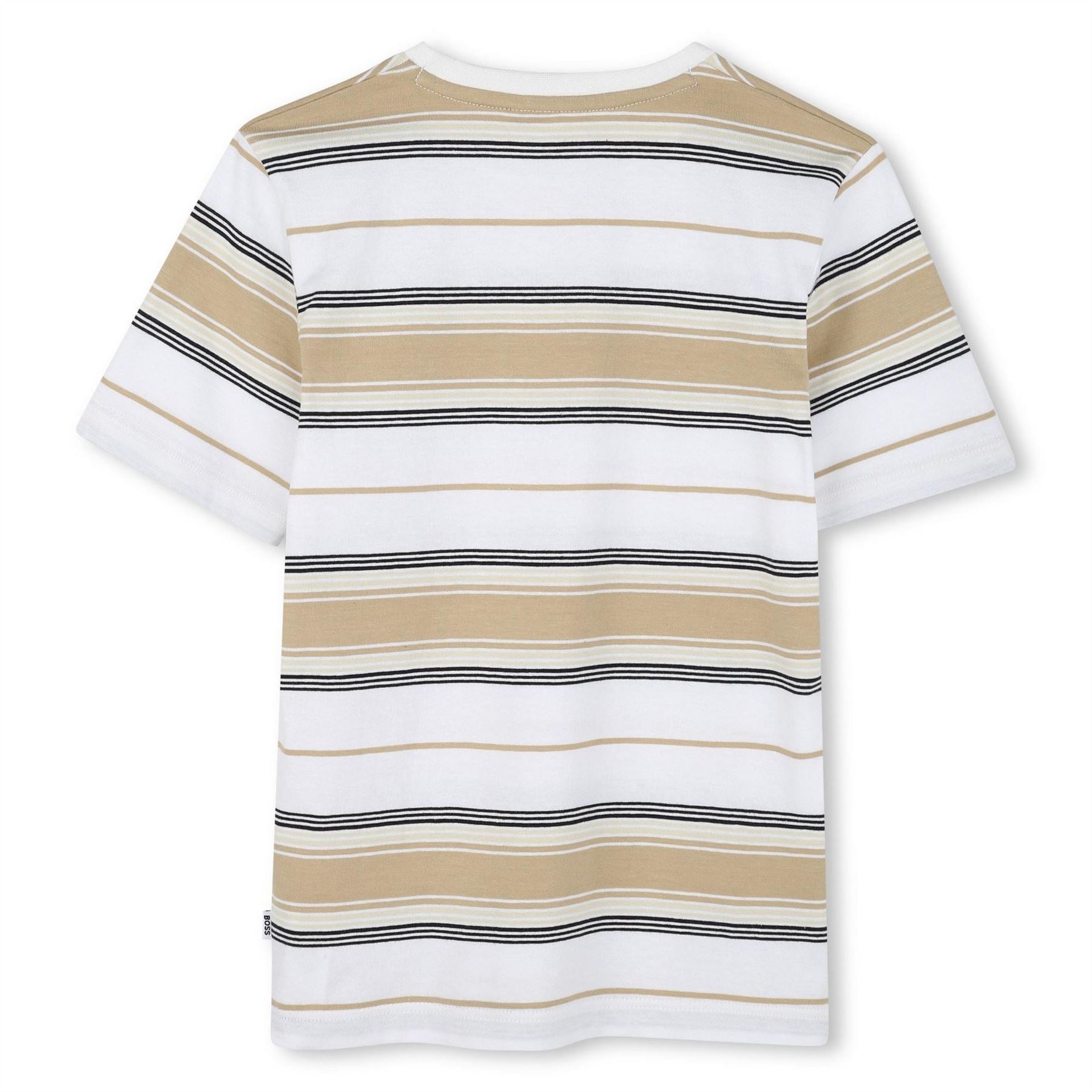 Boss Logo Print Crew Neck Stripe T-shirt