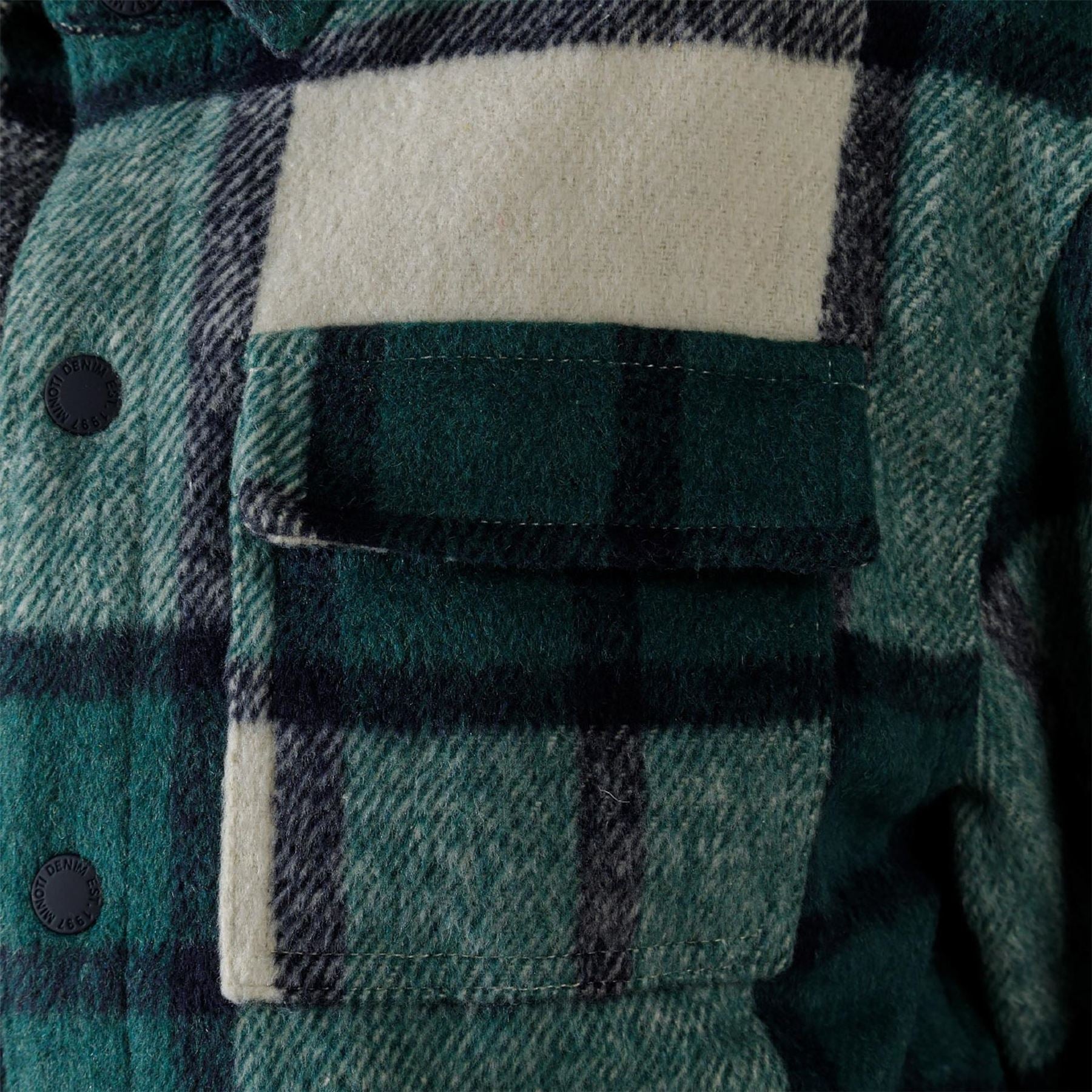 Minoti Boys Padded Shirt Jacket Wool Blend Green