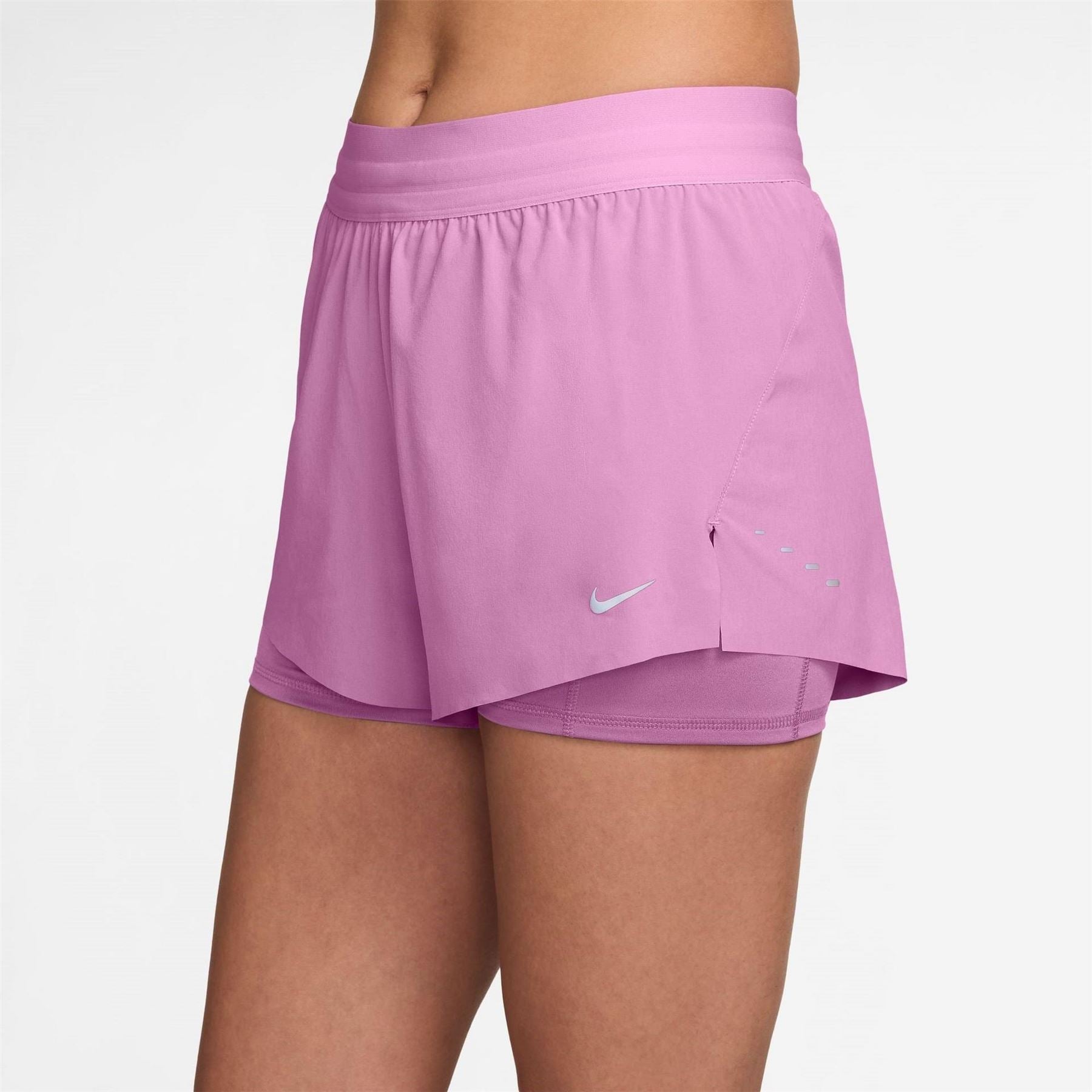 Nike Womens Dri Fit Swift Mid Rise 3 2 In 1 Shorts