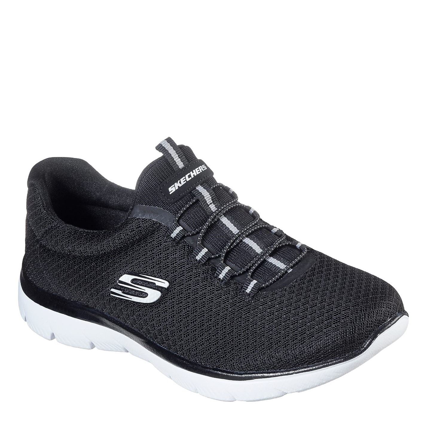 Skechers Mesh Bungee Slip On Memory Foam Low Top Trainers