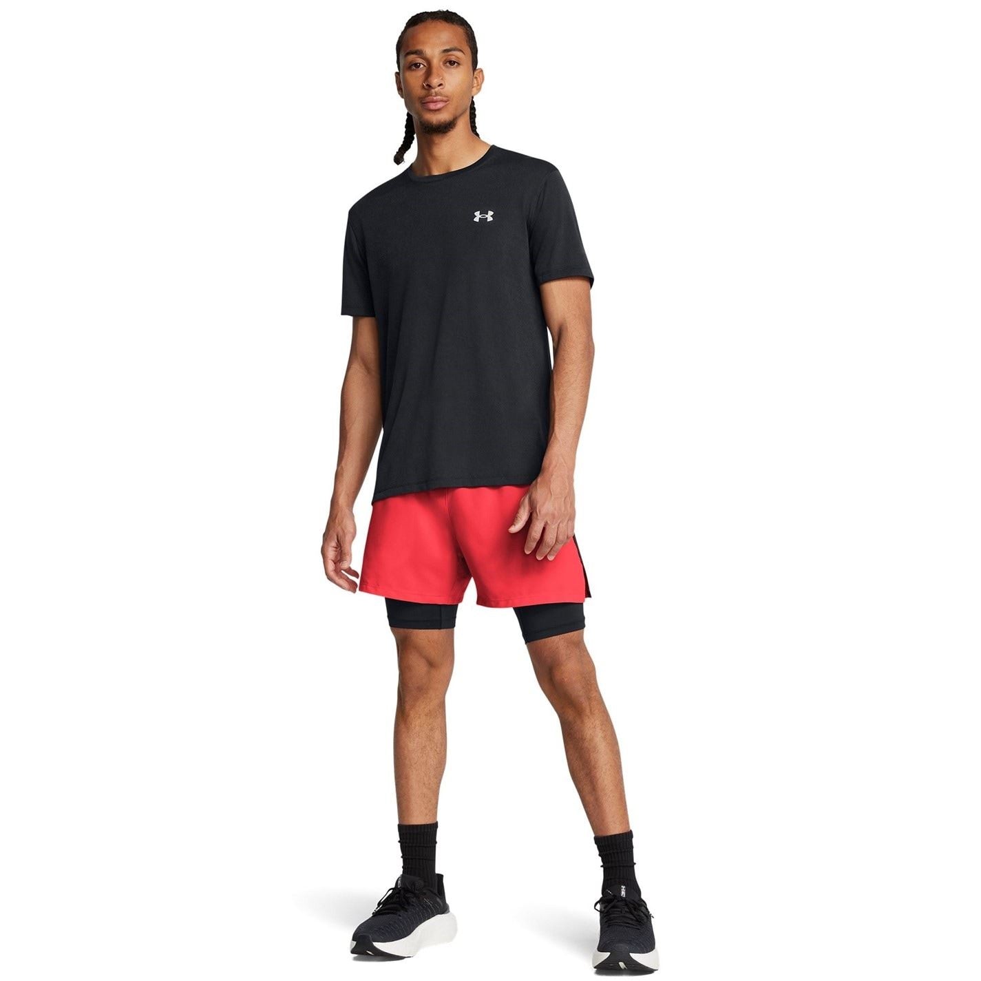 Under Armour Mens Armour Ua Launch 2 In 1 7 Shorts
