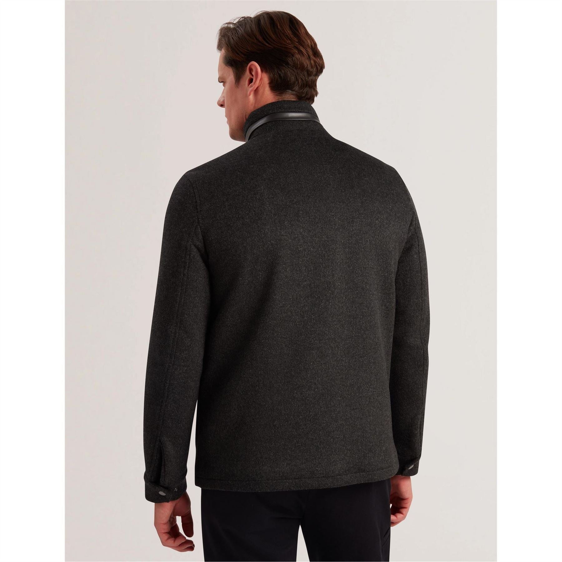 Ted Baker Solid Patterned Snap Button Flap Pocket Field Jacket