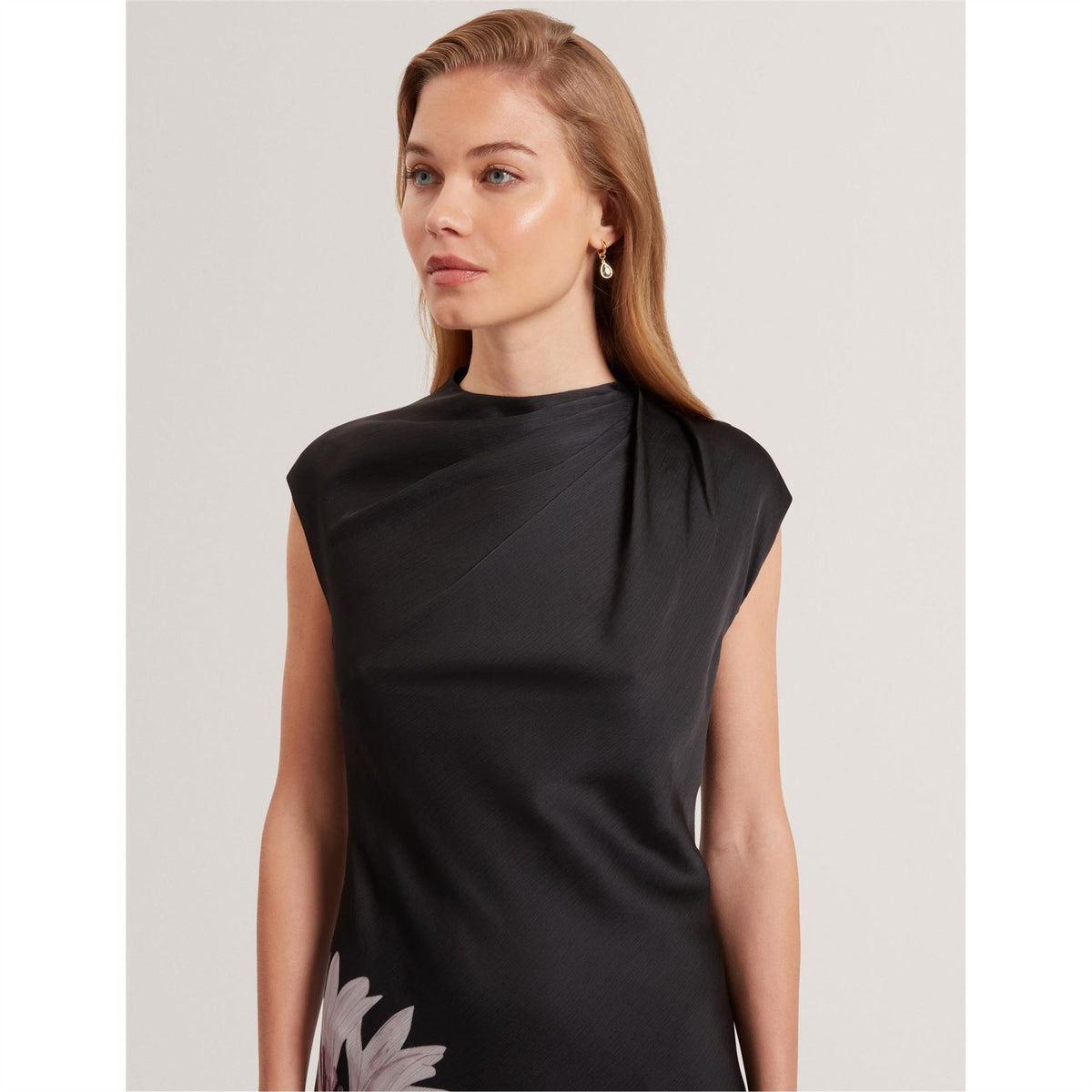 Ted Baker Drape Crew Neck Sleeveless Midi Dress
