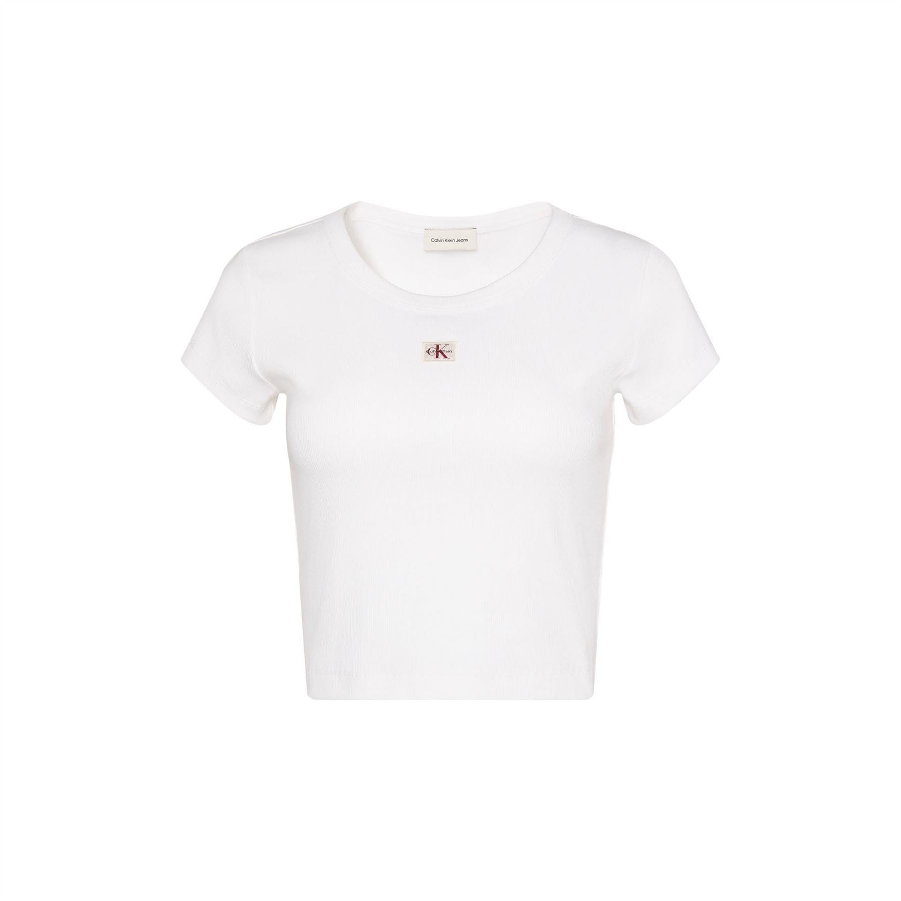 Calvin Klein Jeans Woven Ribbed Baby Tee
