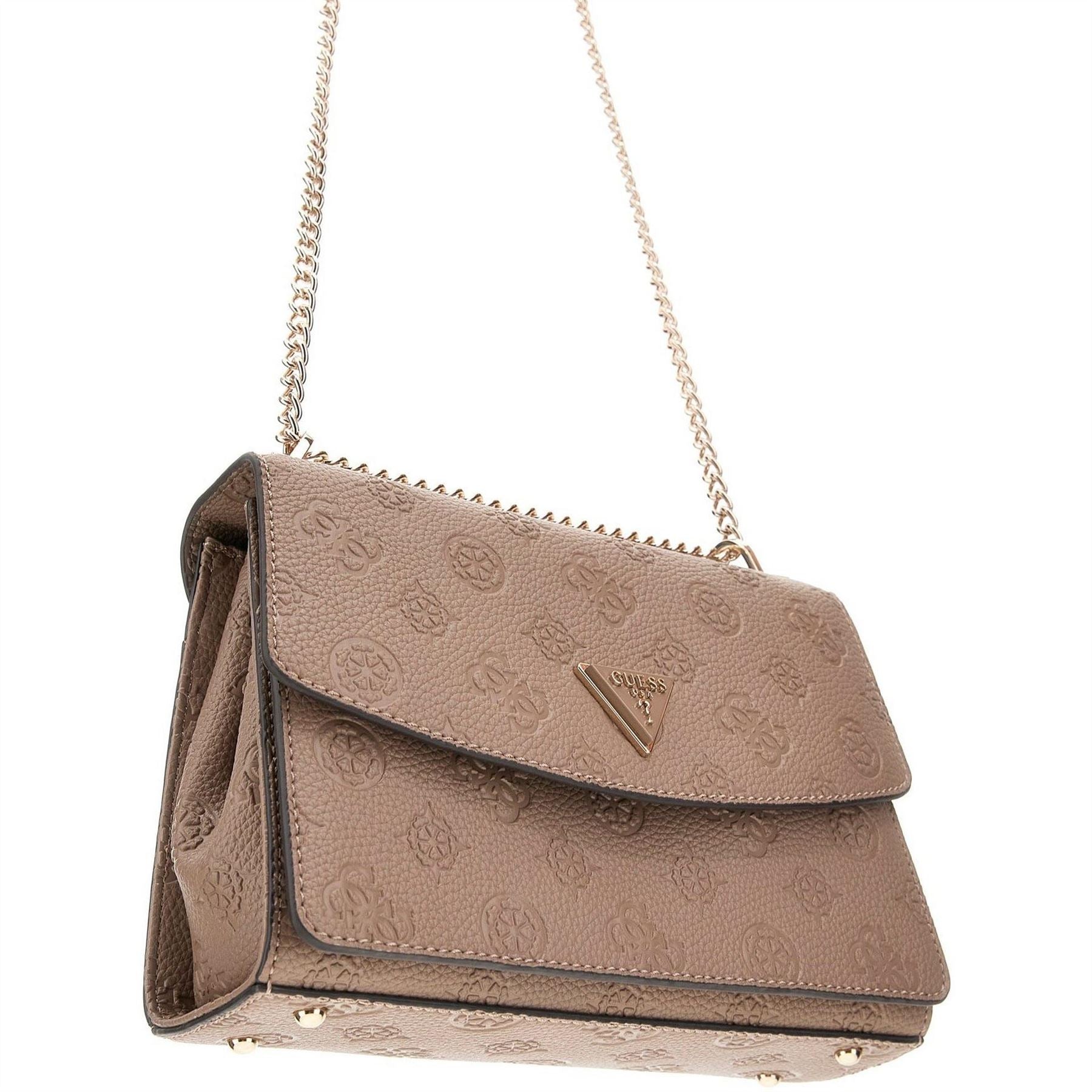 Guess Embossed Logo Cross Body Bag with Silver Tone Hardware
