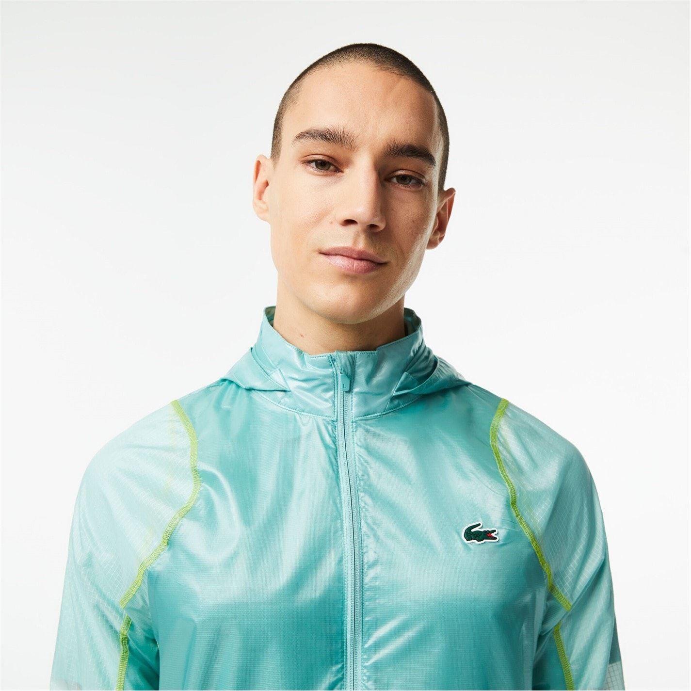 Lacoste Bh5047 Crocodile Print Hooded Rain Jacket