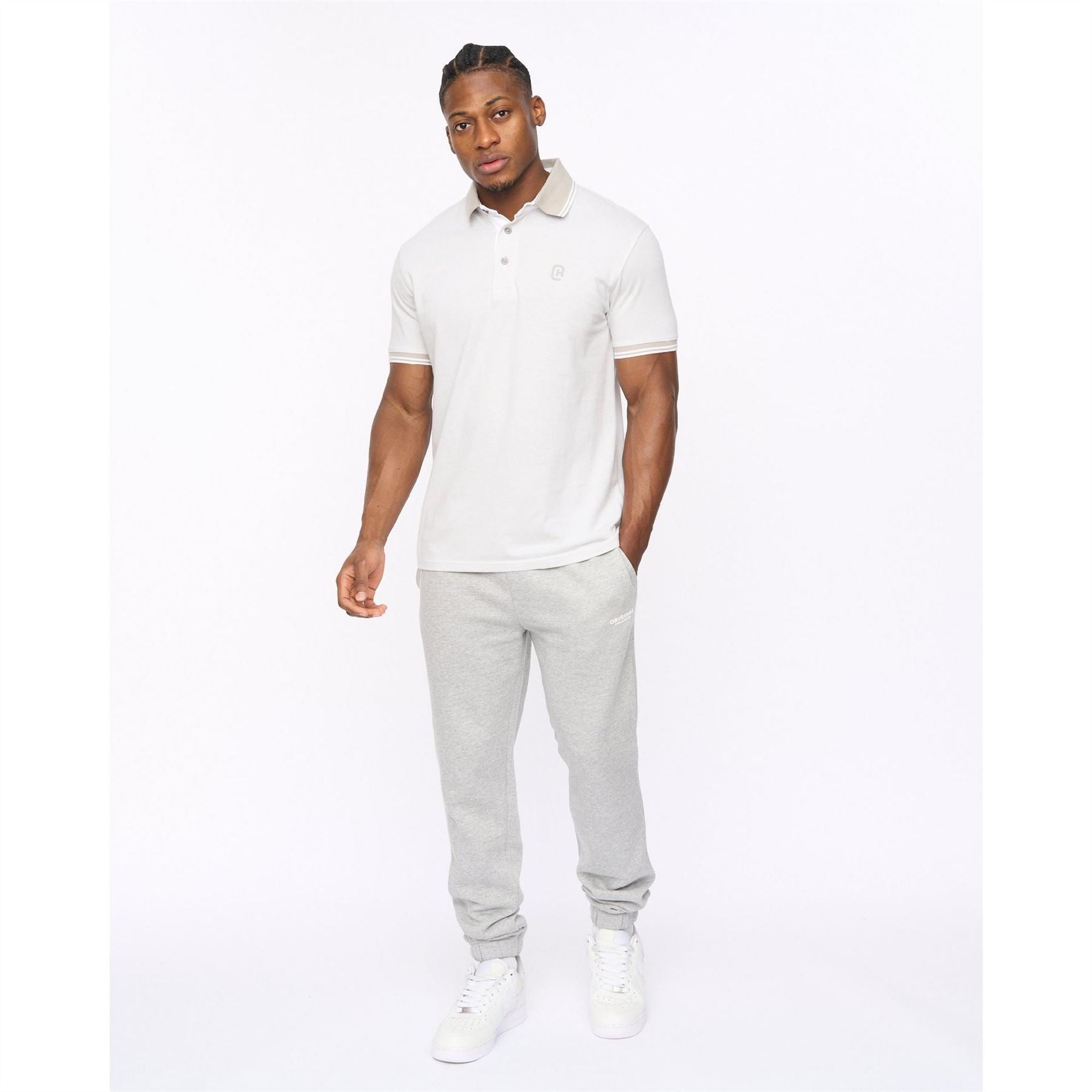 Crosshatch Preece Bold Logo Collared Neck Short Sleeve Polo Shirt