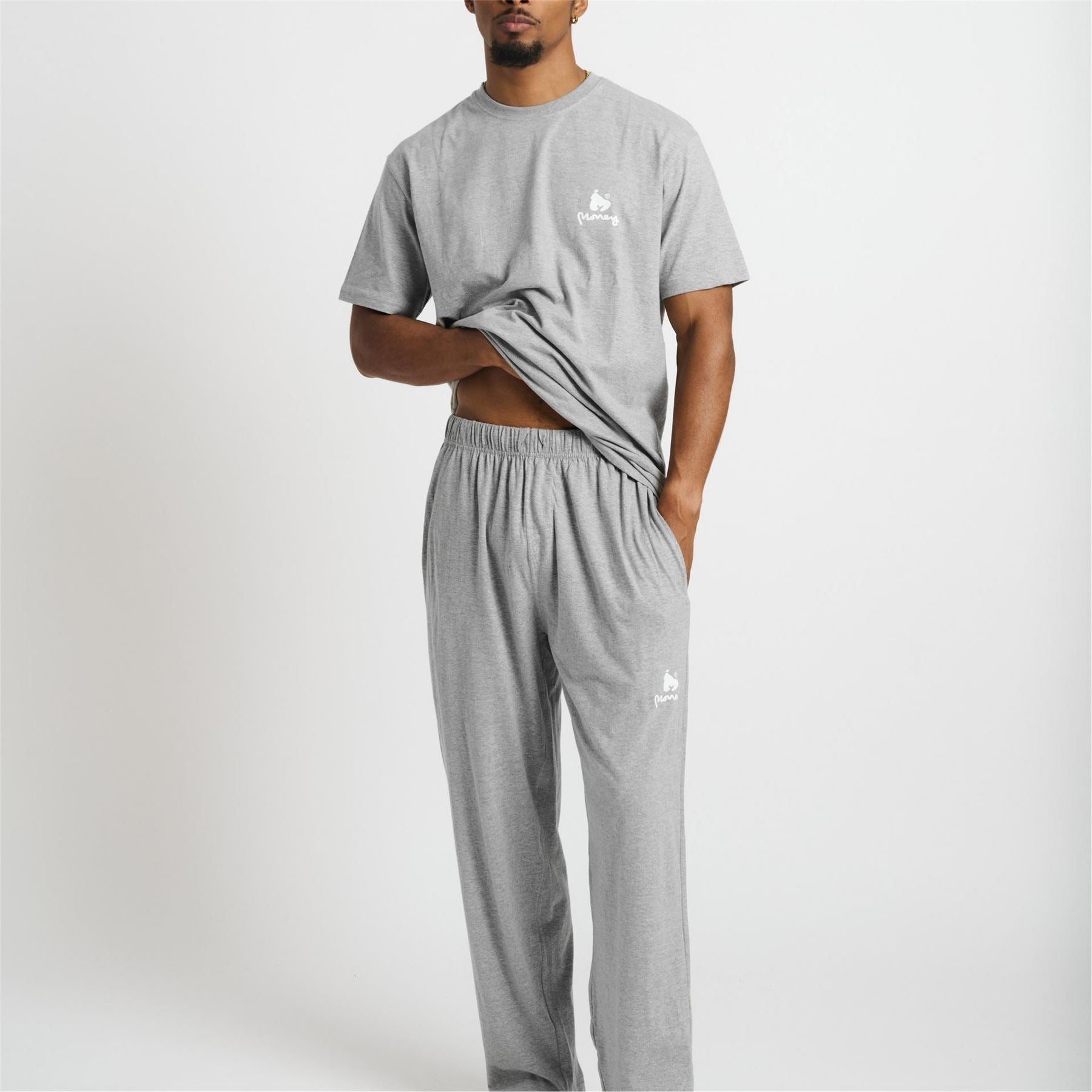 Money Combo Logo Drawstring Long Lounge Twin Set