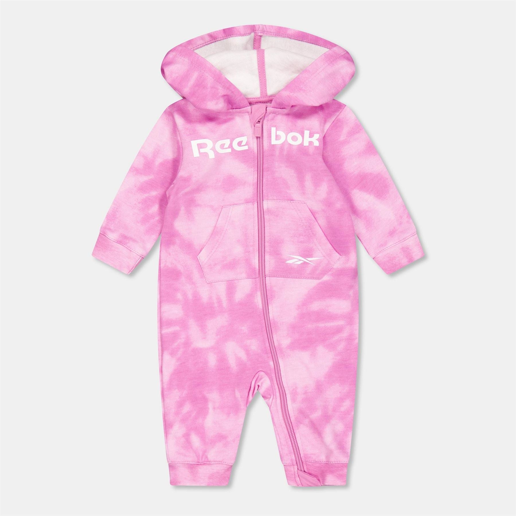 Reebok Hooded Full Zip Long Sleeve Tie Dye Jumpsuit