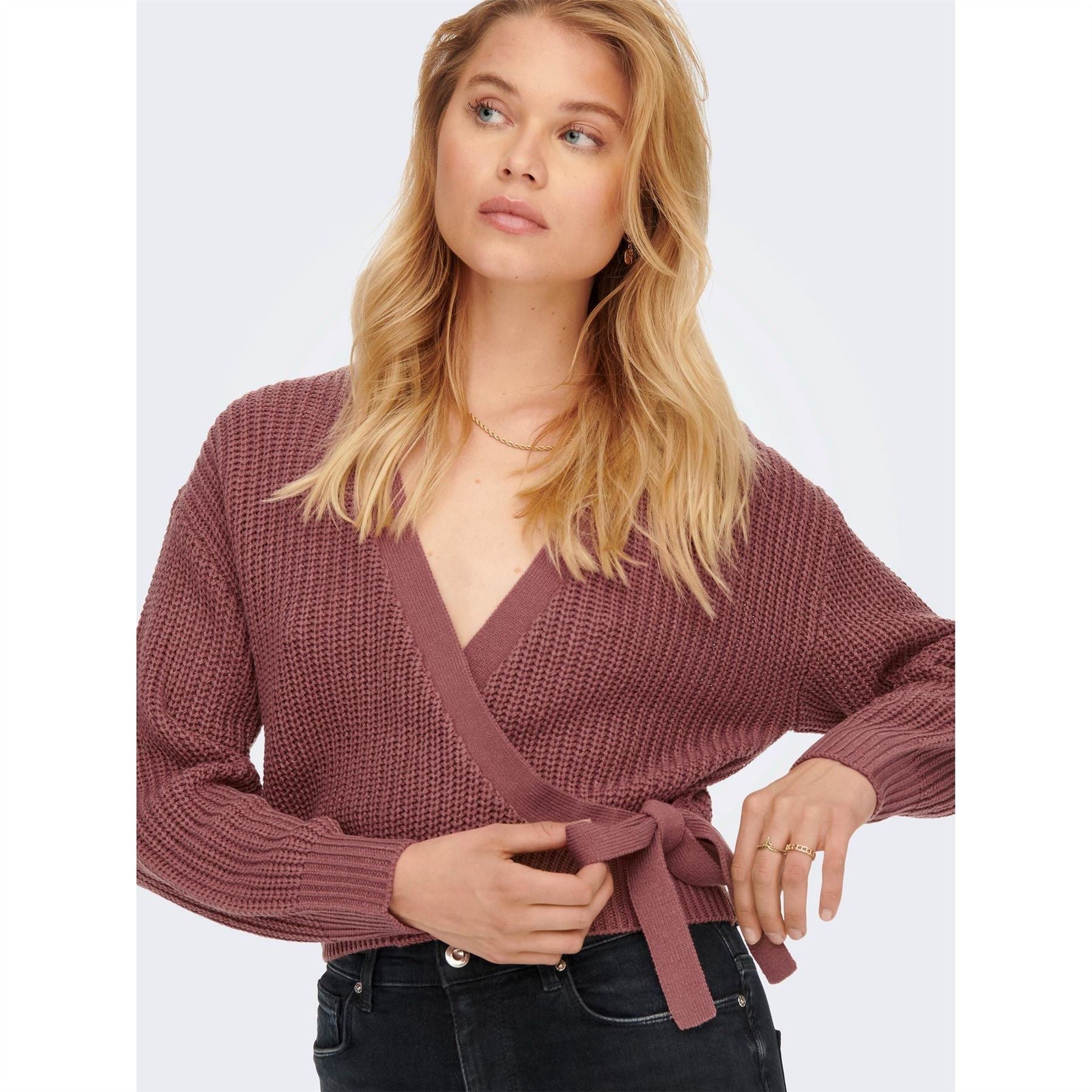 Only Cropped V-Neck Relaxed Fit Sweater
