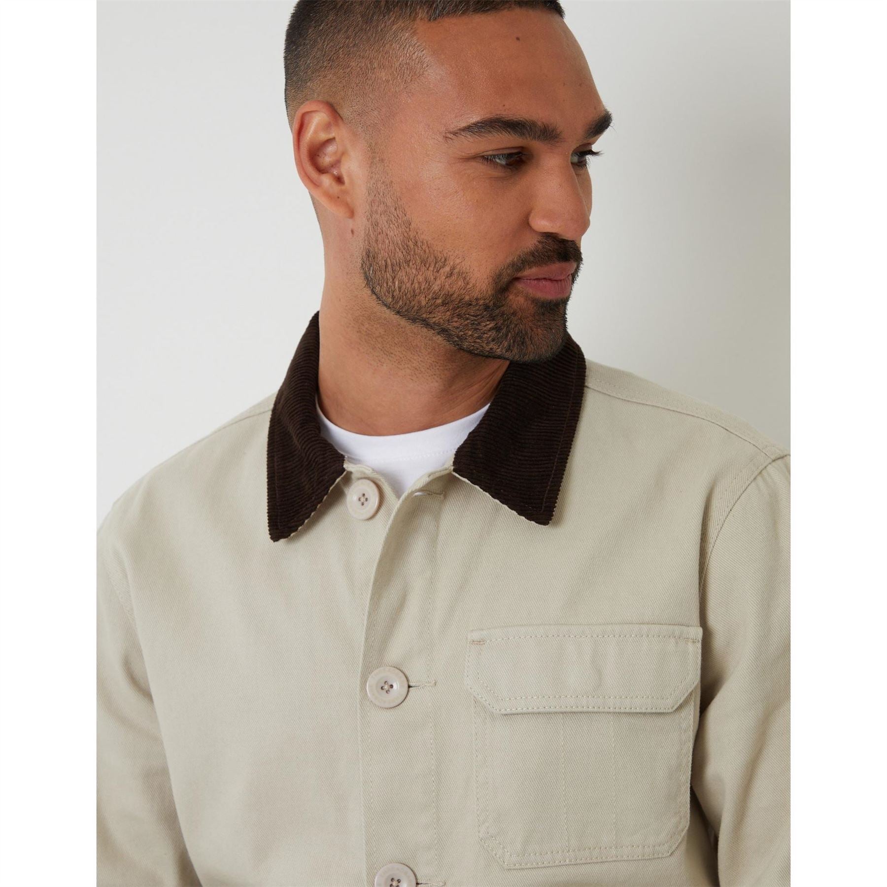 Threadbare Solid Patterned Parka Jacket with Chest Pocket