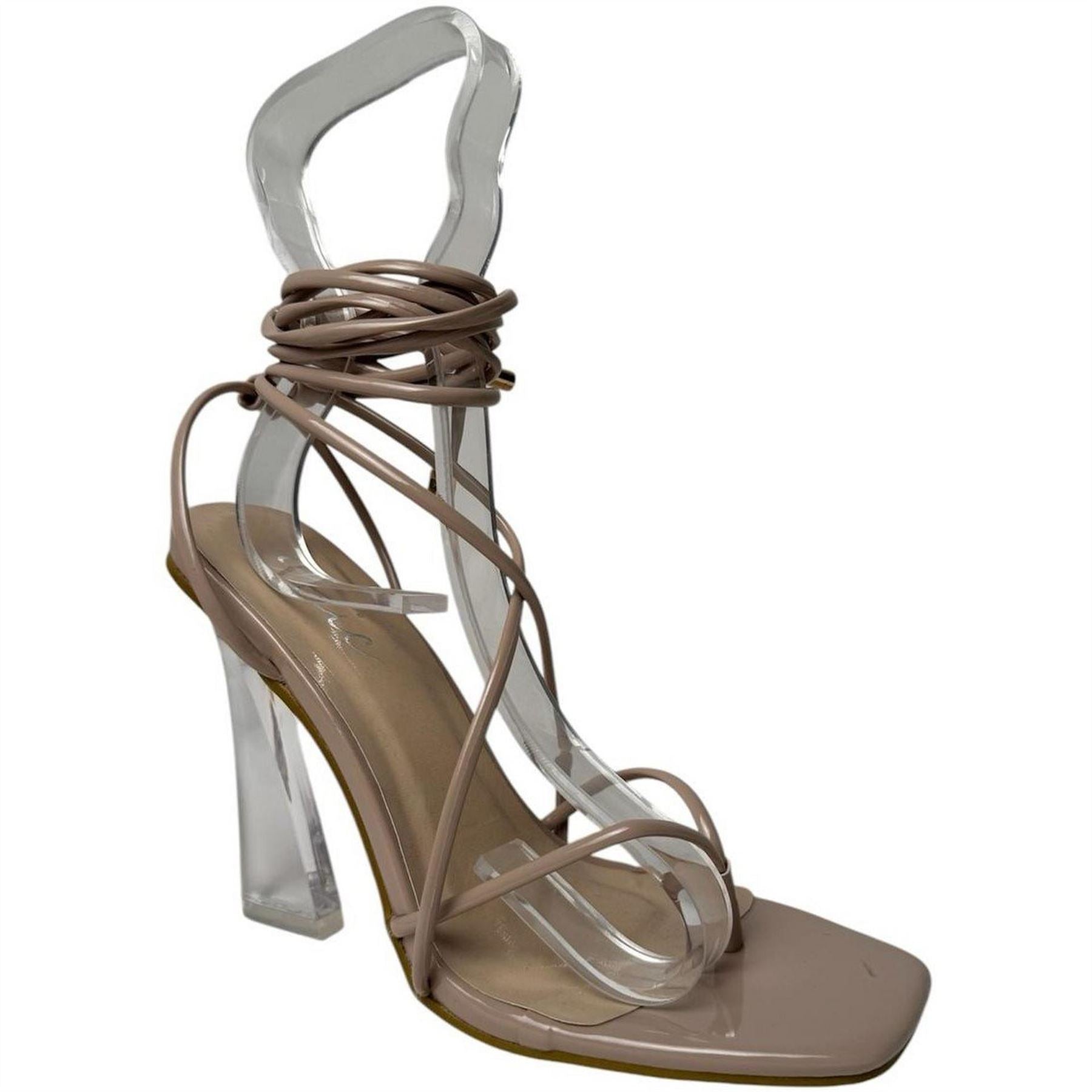 Chic High Heel Block Toe Post Sandals