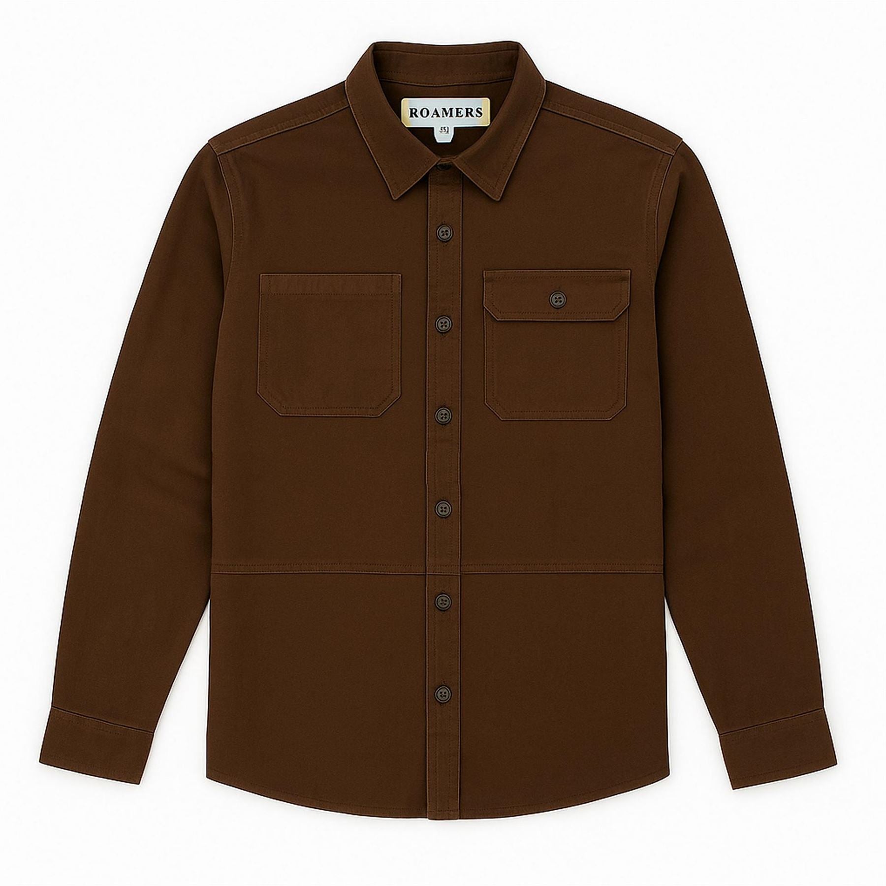 Roamers and Seekers Redwood Collared Neck Long Sleeve Shirt