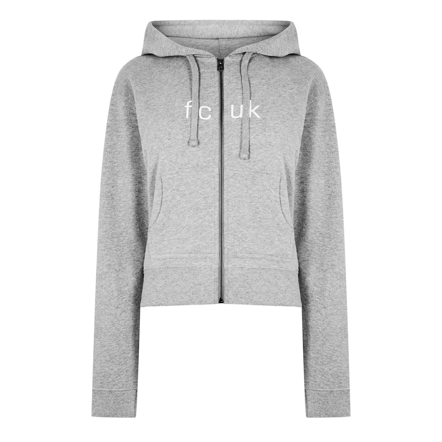 FCUK Hooded Lettering Zip Thru Jacket