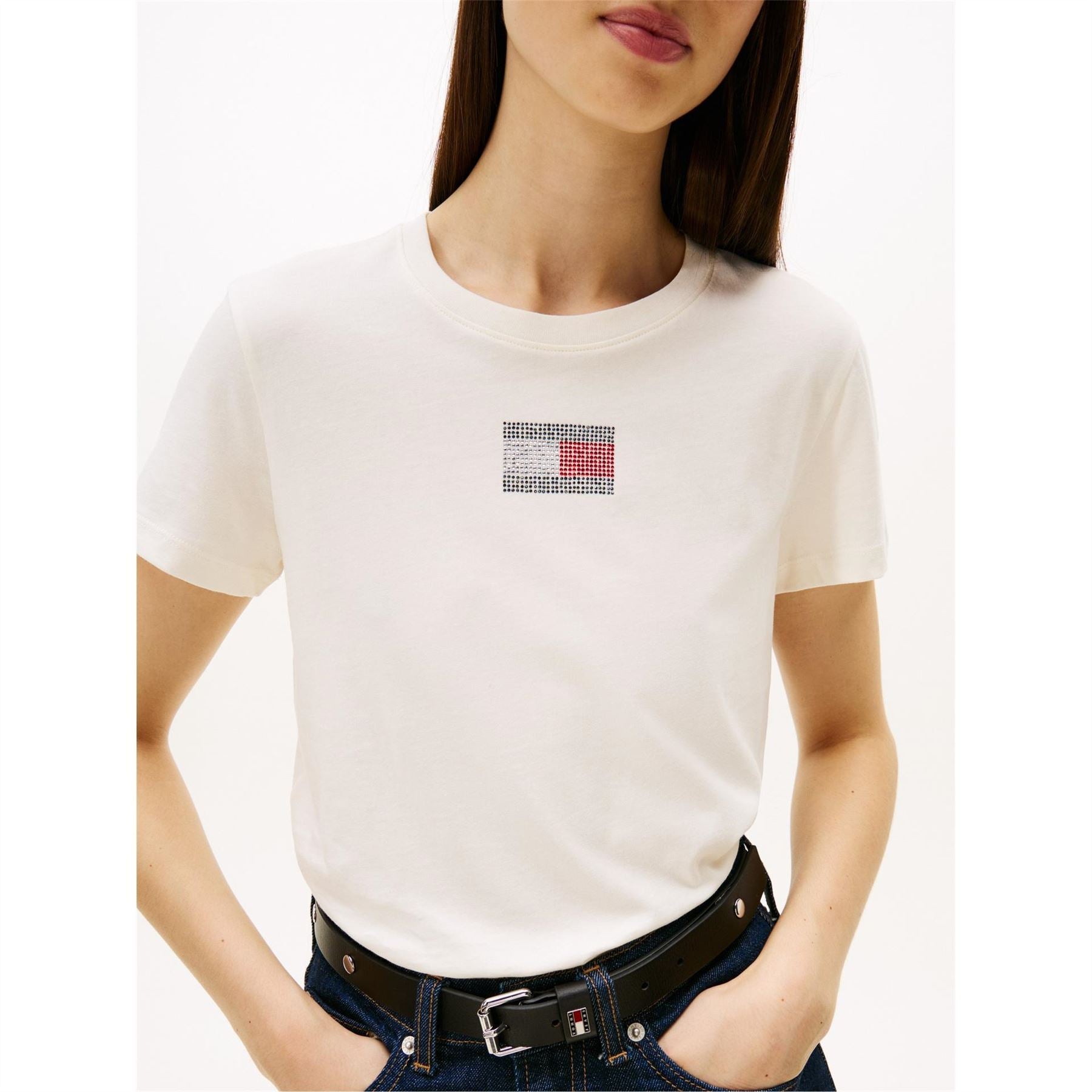 Tommy Jeans Flag Graphic Crew Neck Short Sleeve T-Shirt