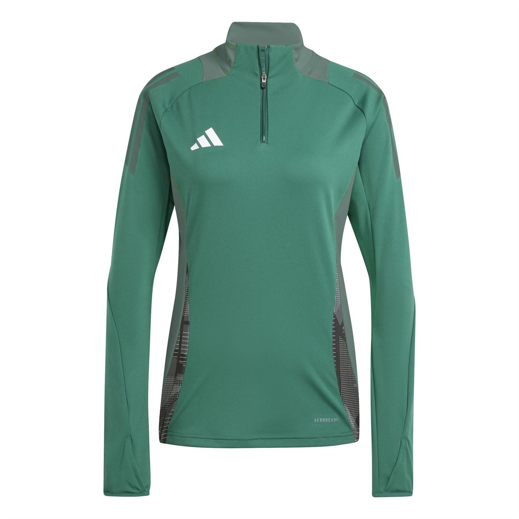 adidas Three Bar Logo Funnel Neck Raglan Sleeve Athletic Top