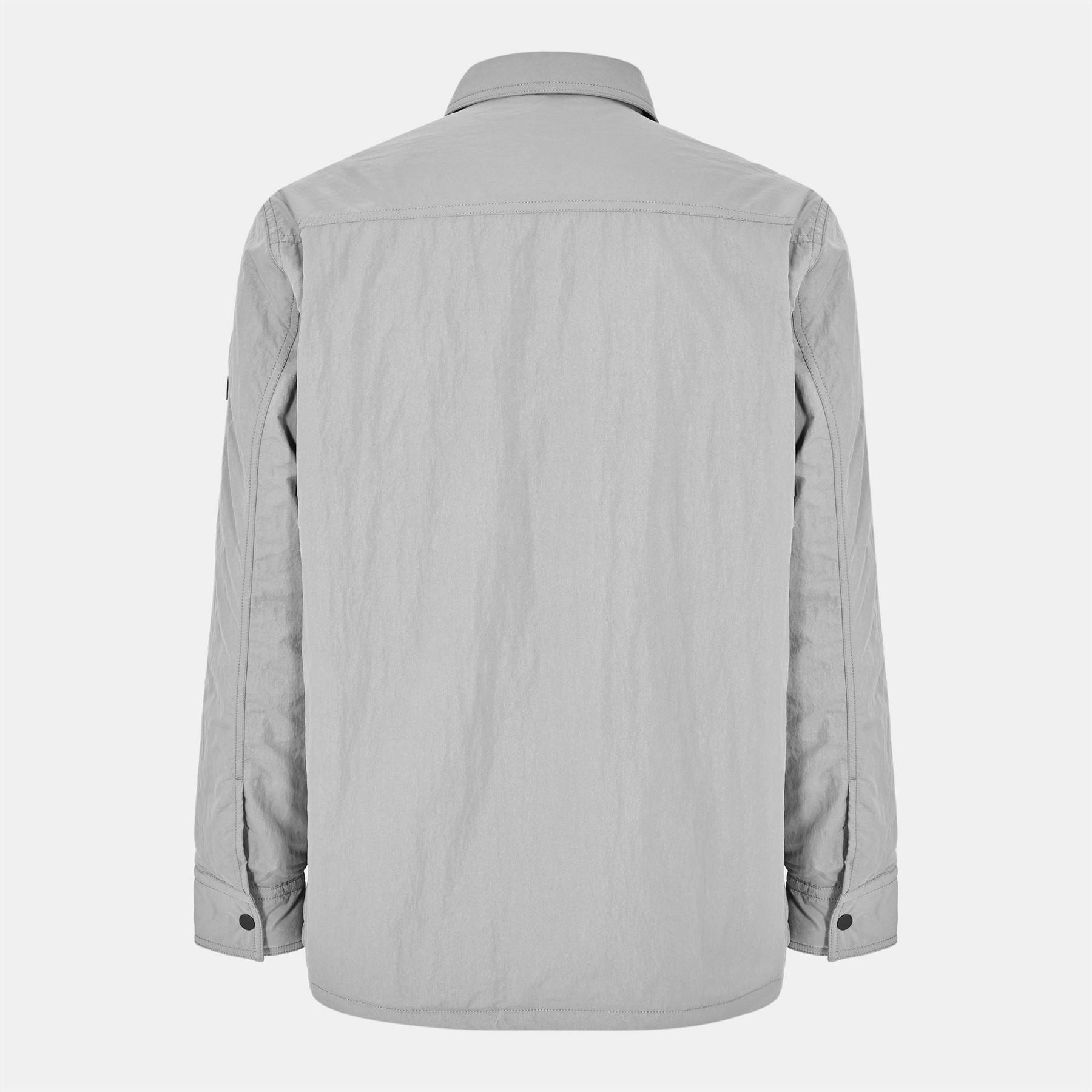 Boss Leejay Solid Patterned Overshirt with Zipped Pocket