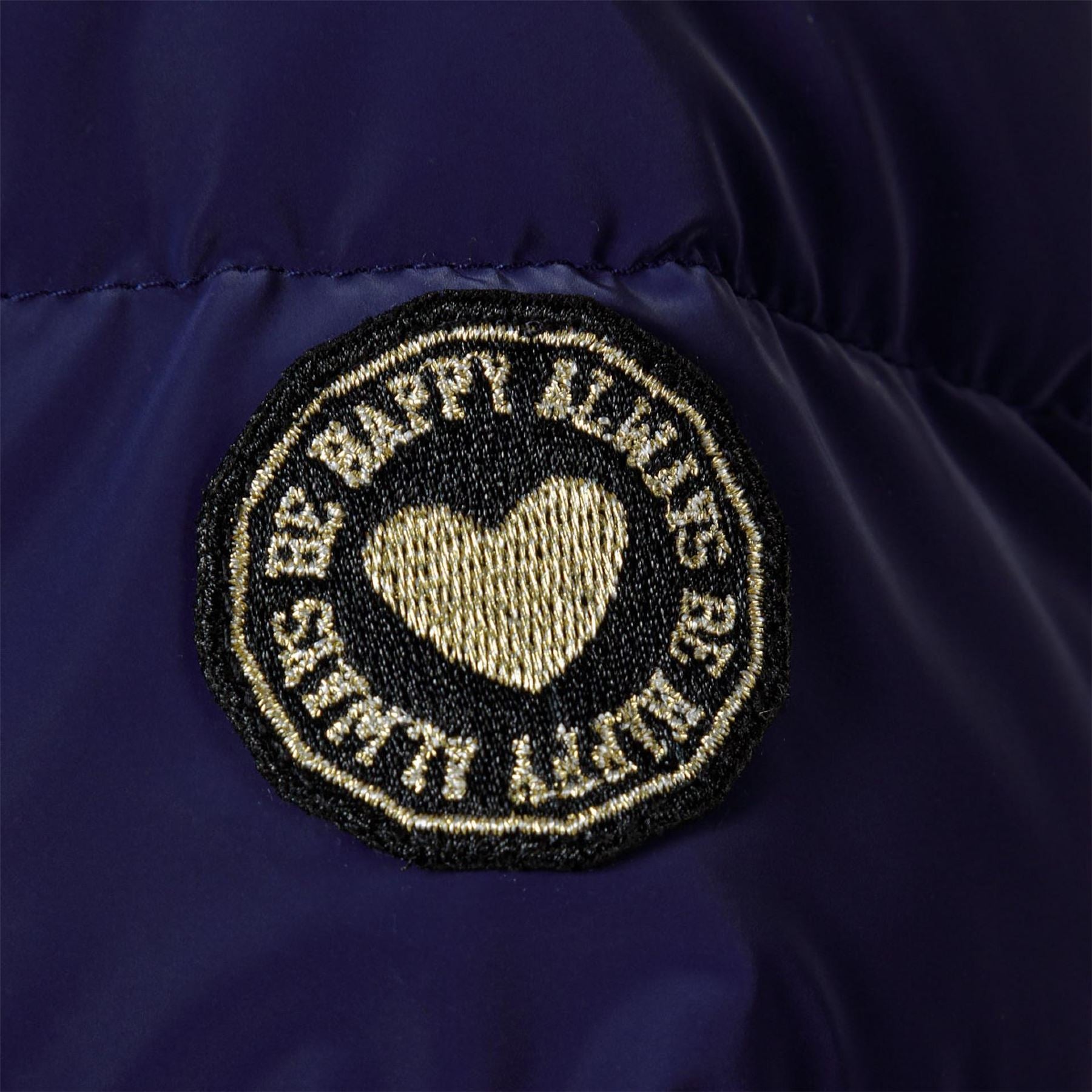 Minoti Girls Padded Jacket Velvet Feel Navy
