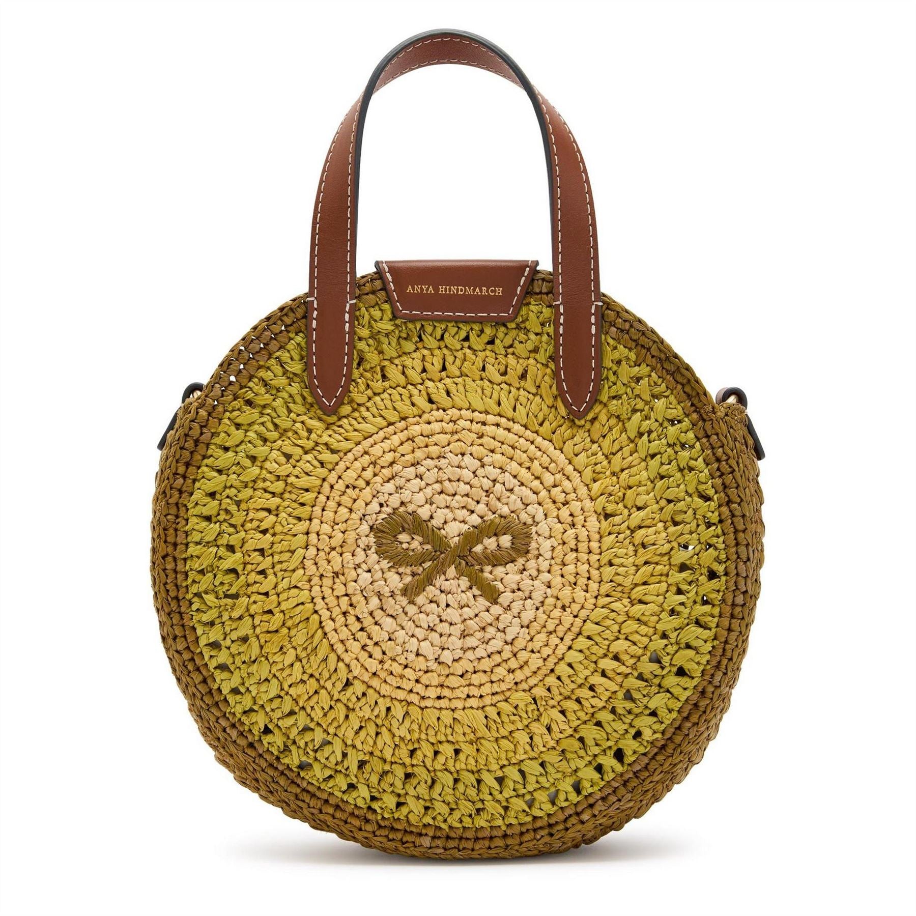 Anya Hindmarch Round Raffia Leather Sml T