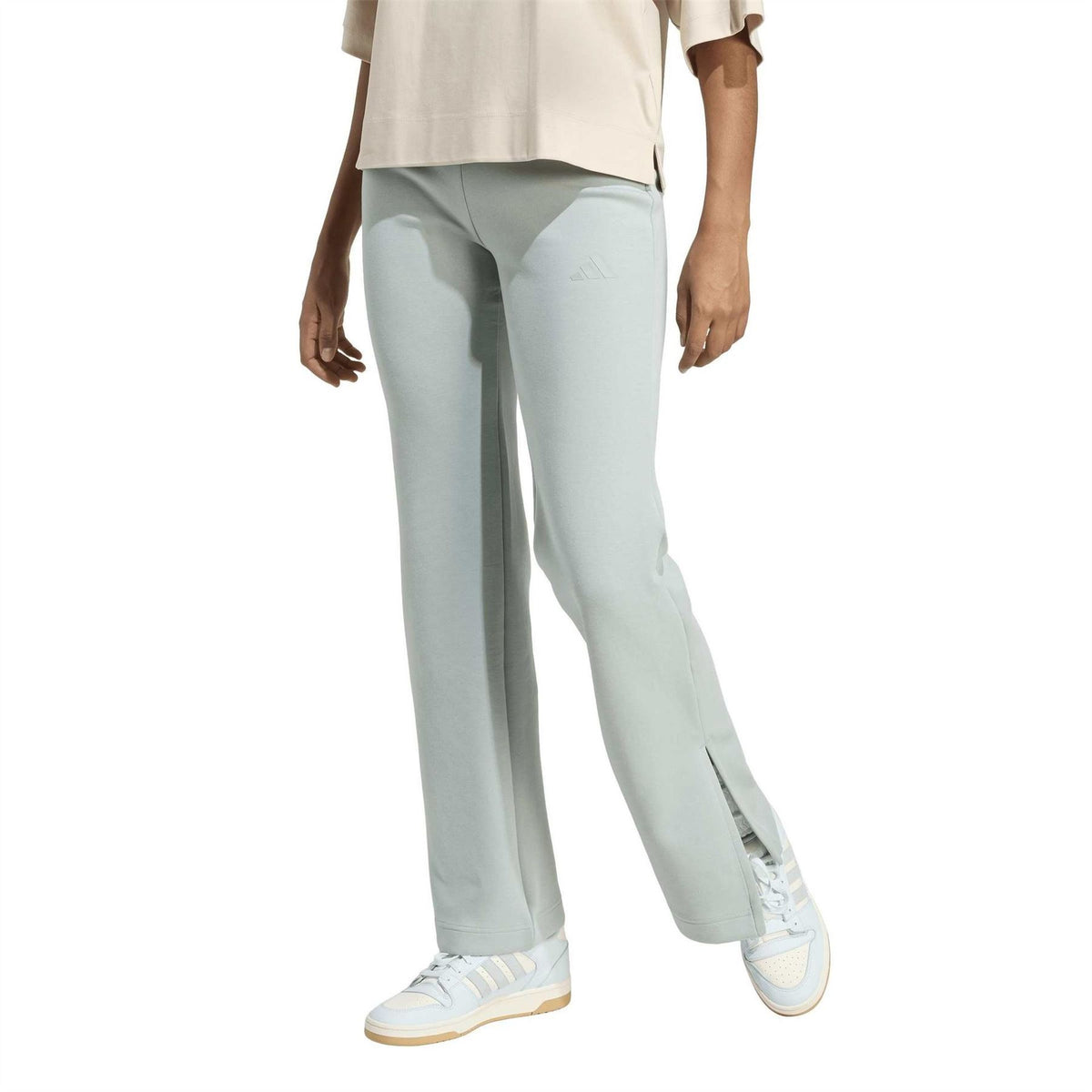 adidas Solid Mid Rise Slim Flared Joggers