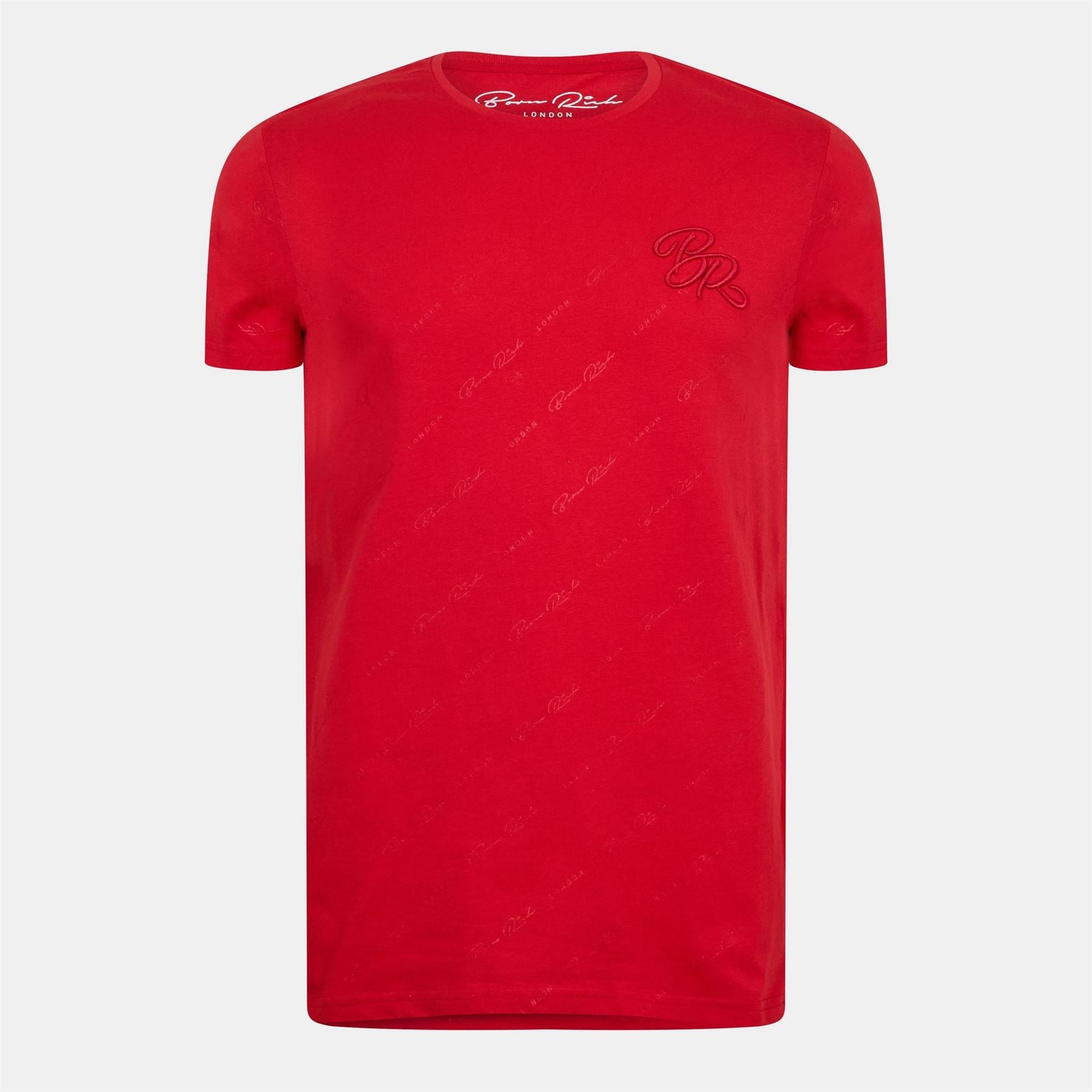 Born Rich Embroidered Crew Neck Short Sleeve Jersey T-Shirt