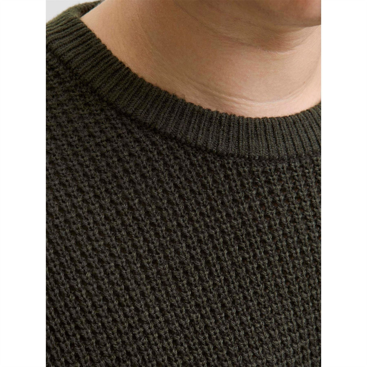 Jack and Jones Crew Neck Ribbed Collar Long Sleeve Sweater