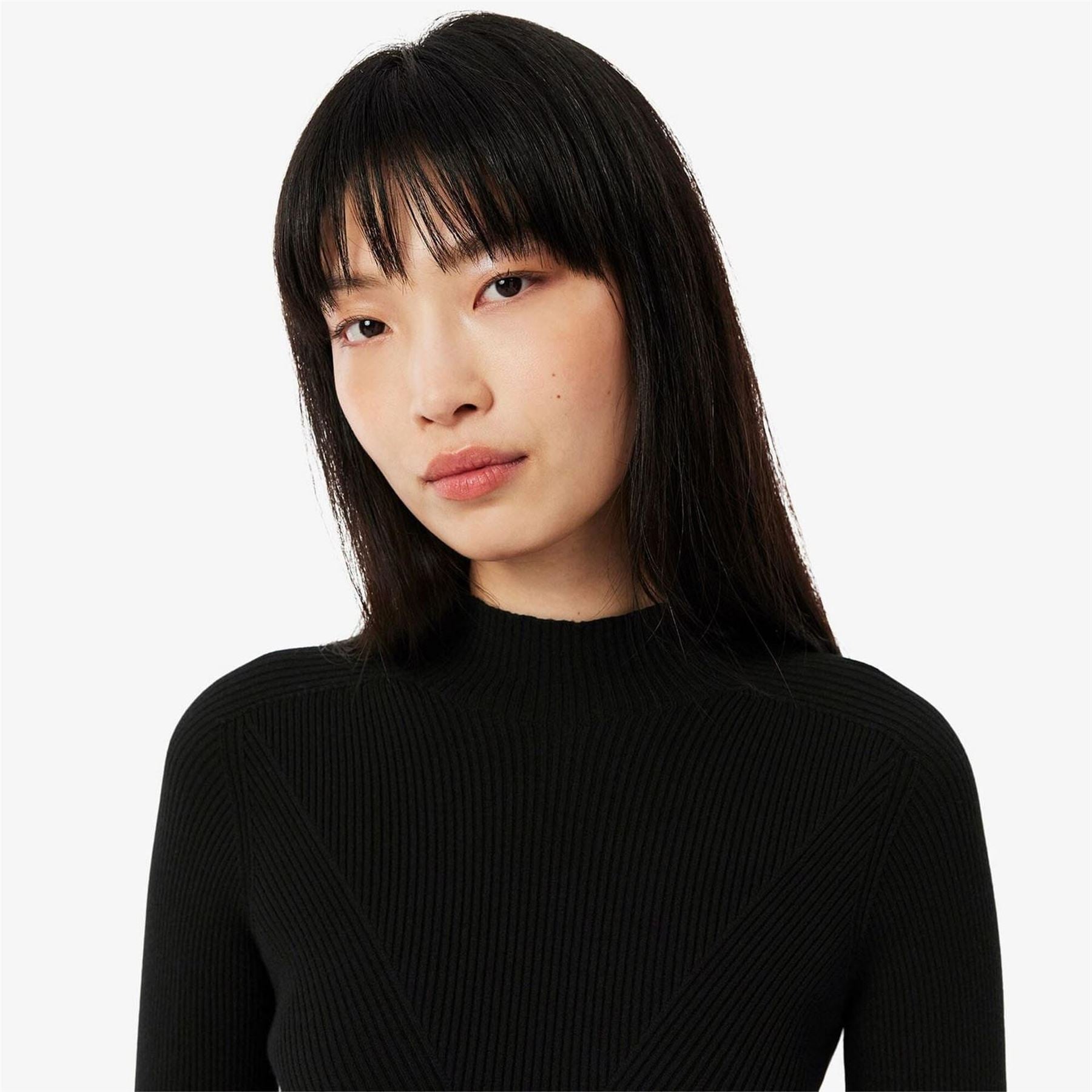 Lacoste Neck 3d Rib Knit Sweater
