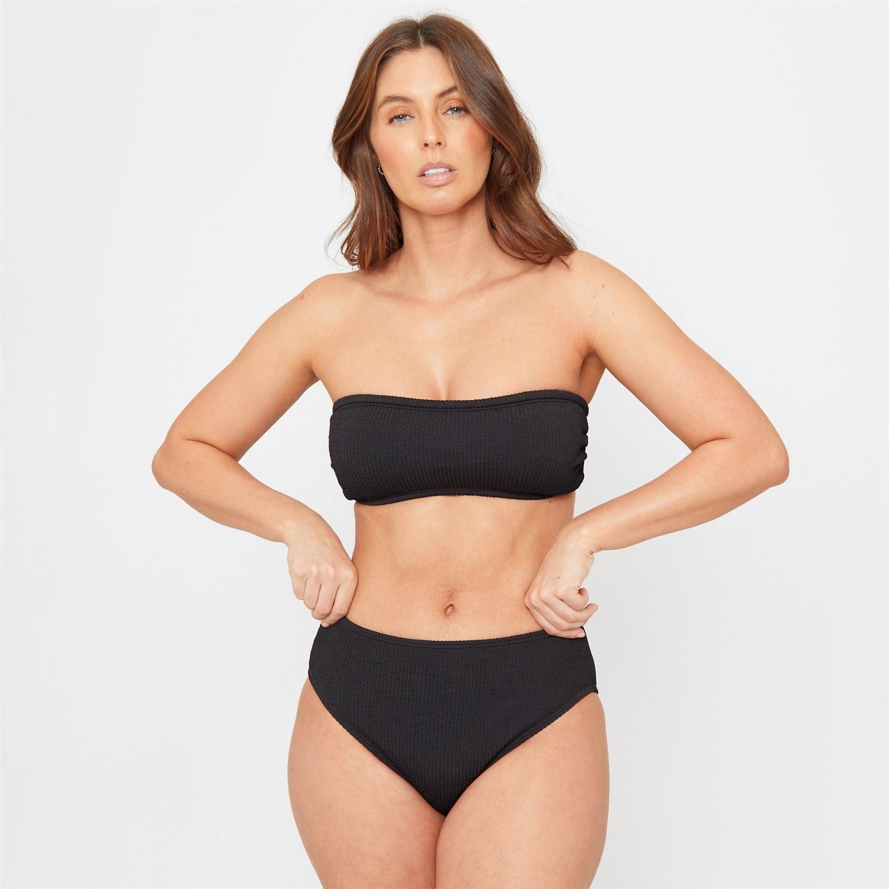 Be You Textured Bandeau Bikini Top