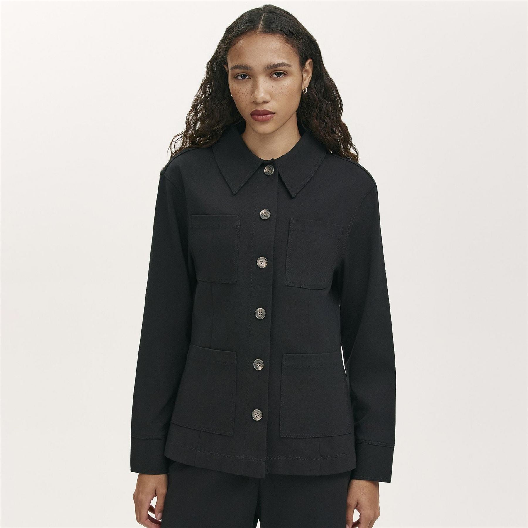 Finery Agness Solid Patterned Overshirt