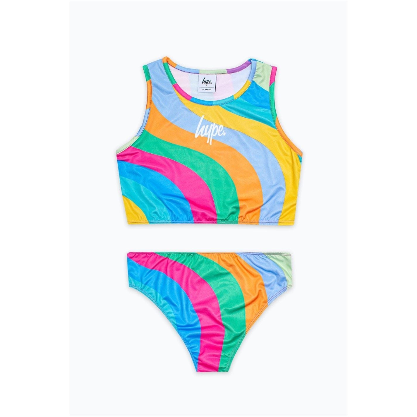 Hype Rainbow Wave Pattern Two Piece Bikini Set