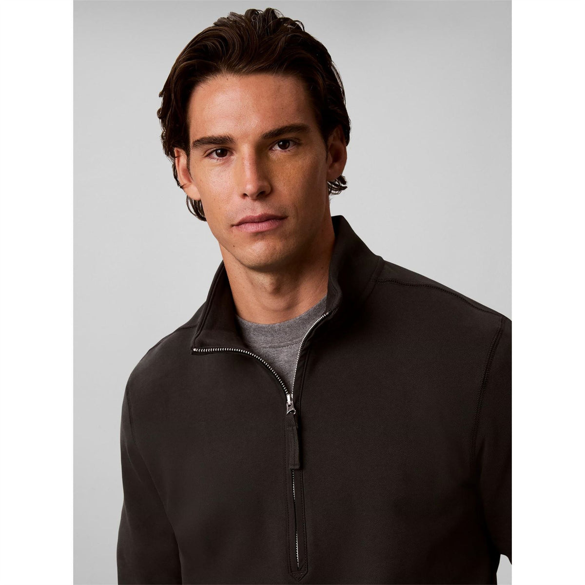 Calvin Klein Jeans Badge 1 4 Zip Cotton Fleece Top