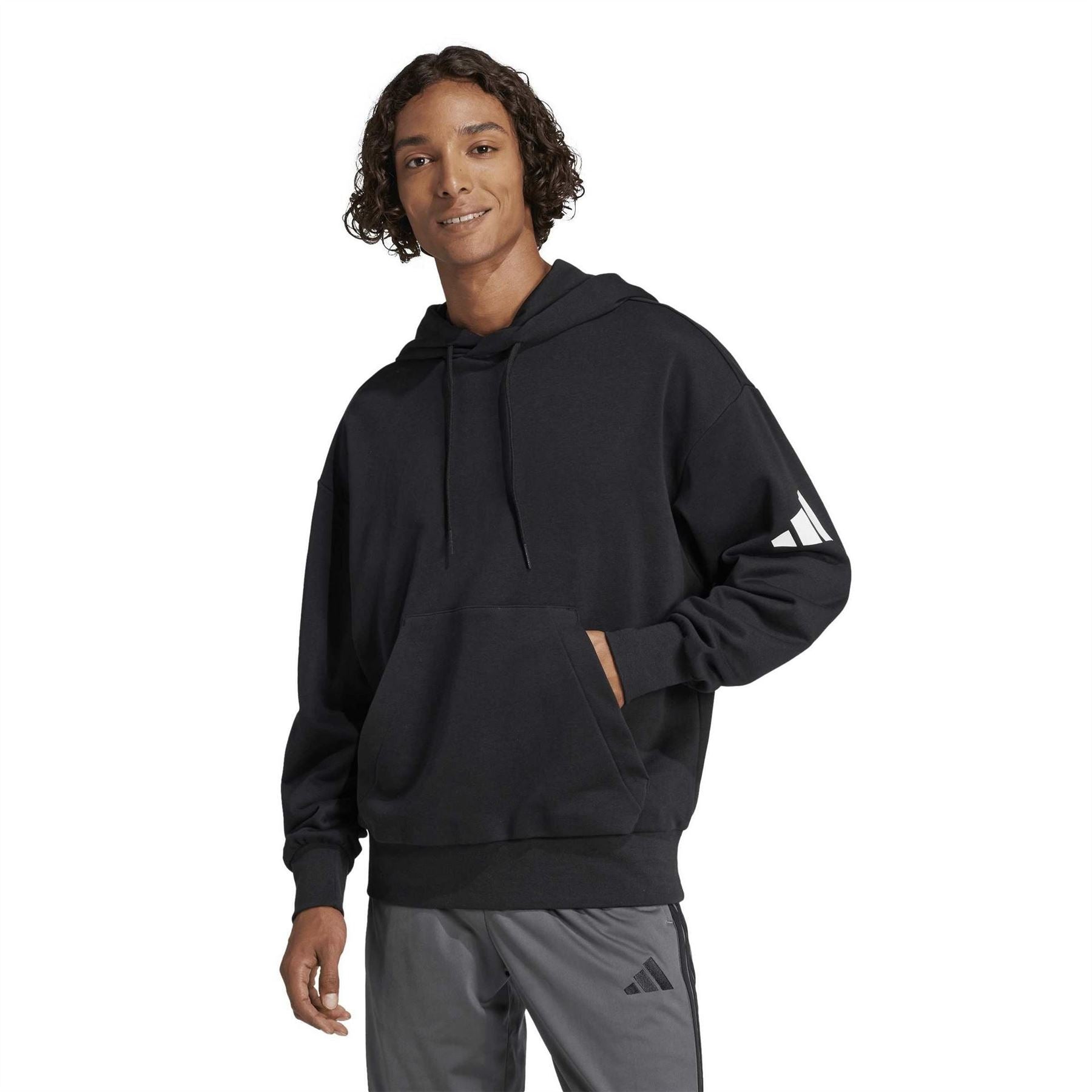 adidas Hooded Neck Oversize Fit Sweatshirt with Kangaroo Pocket