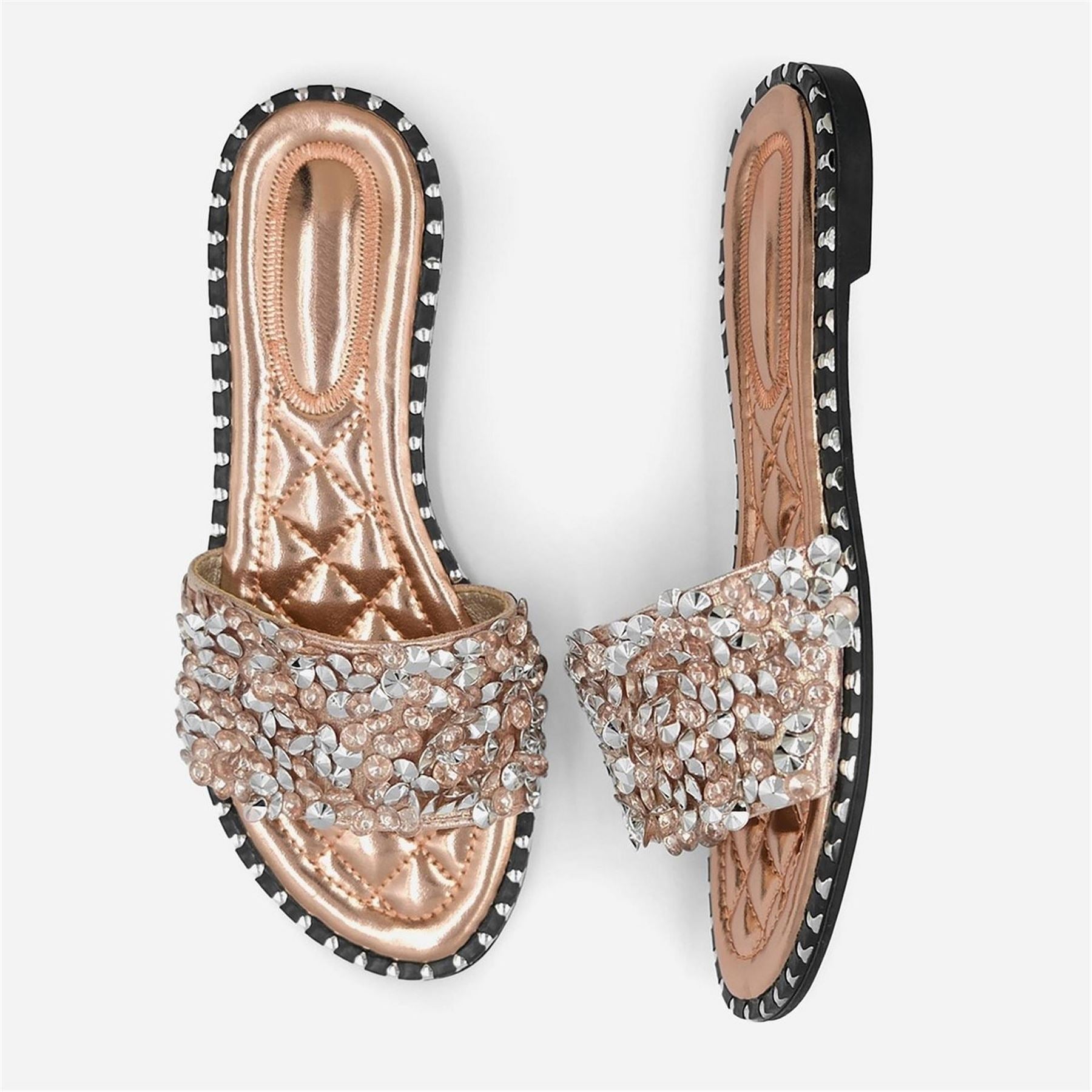 Wheres That From Belle Open Toe Flat Heel Slide Sandals