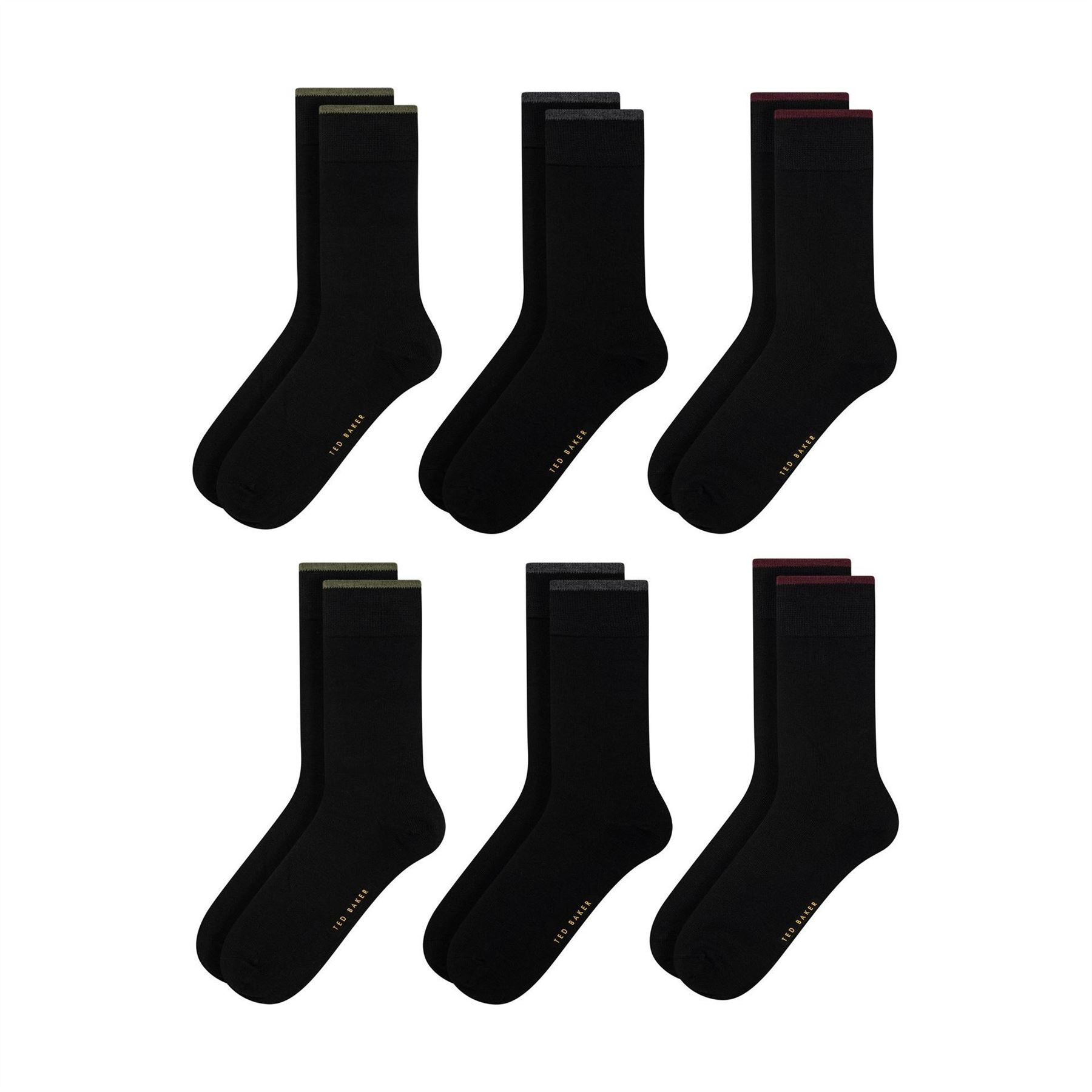 Ted Baker 6 Pack Formal Crew Long Socks