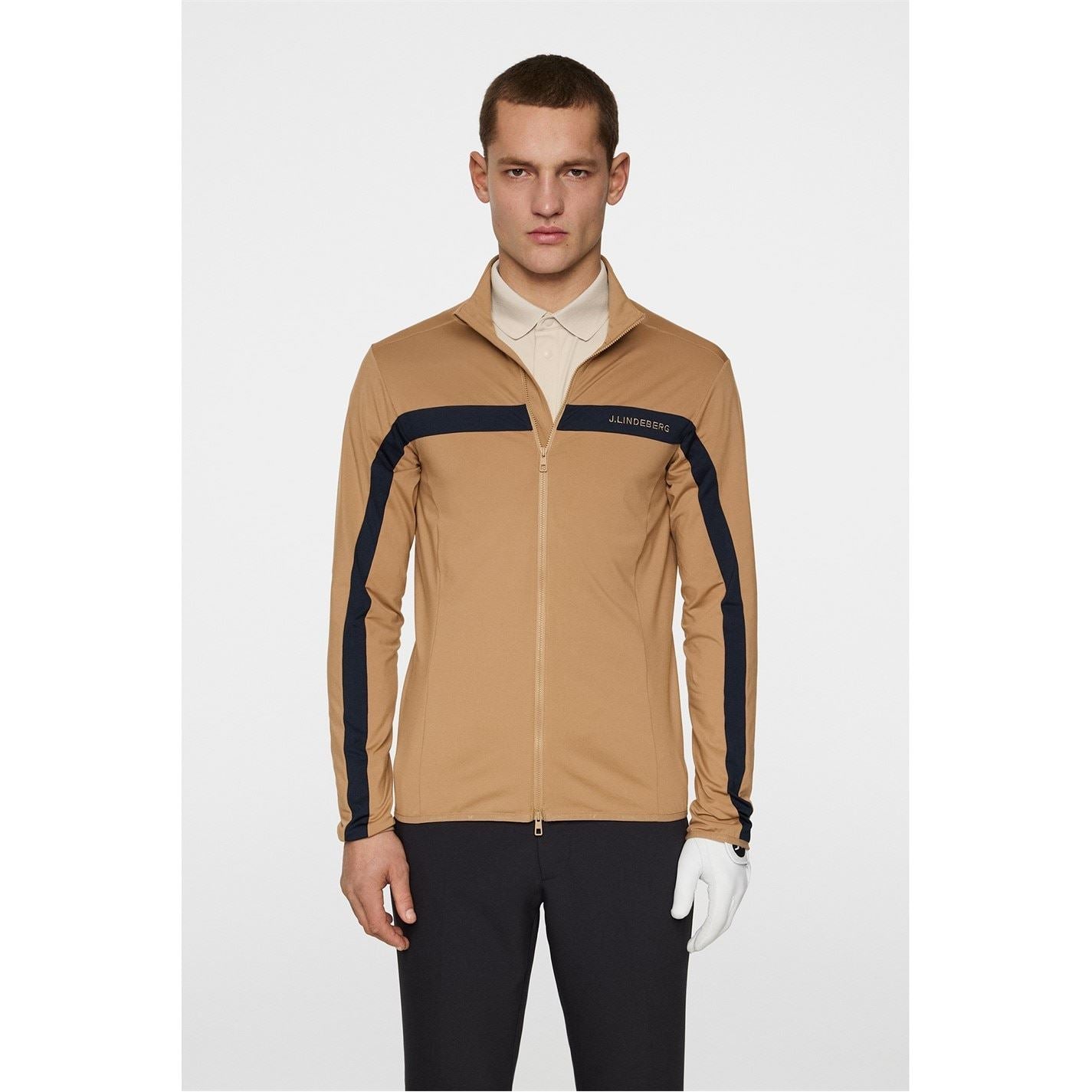 J Lindeberg Golf Jarvis Vertical Logo Funnel Neck Long Sleeve Top