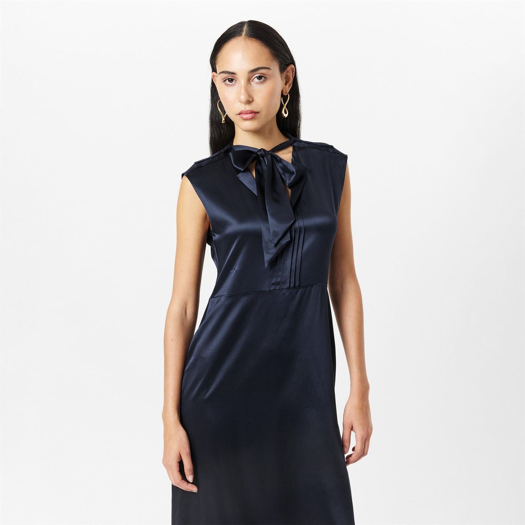 Boss Tie Neck Mini Skater Dress