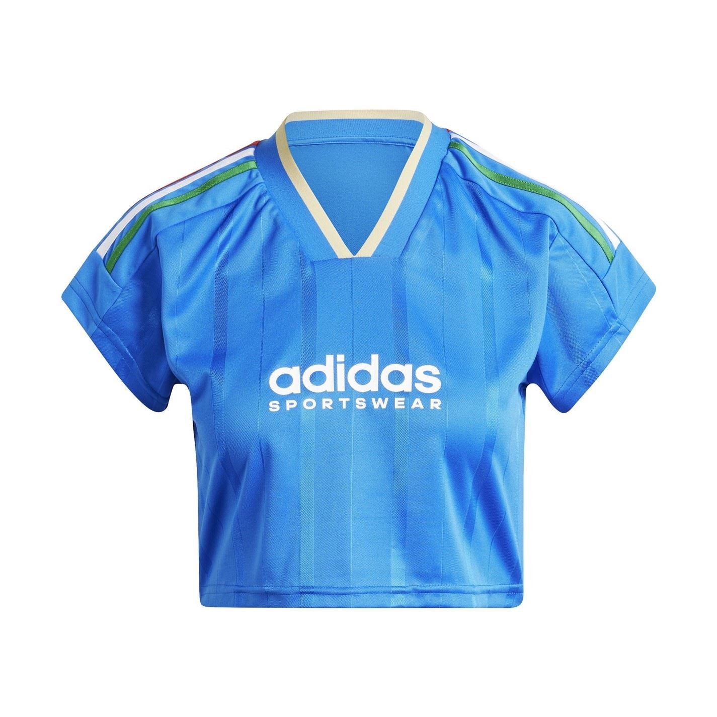adidas Womens House Of Tiro Nations Pack Cut 3 Stripes Crop Jersey