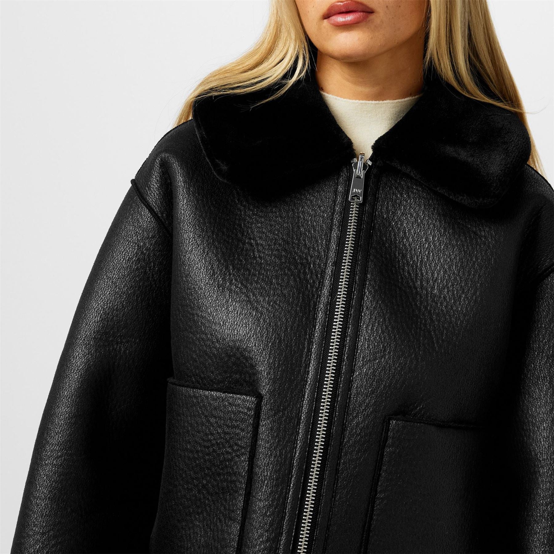 Jack Wills Reverse Structured Shearling Jacket