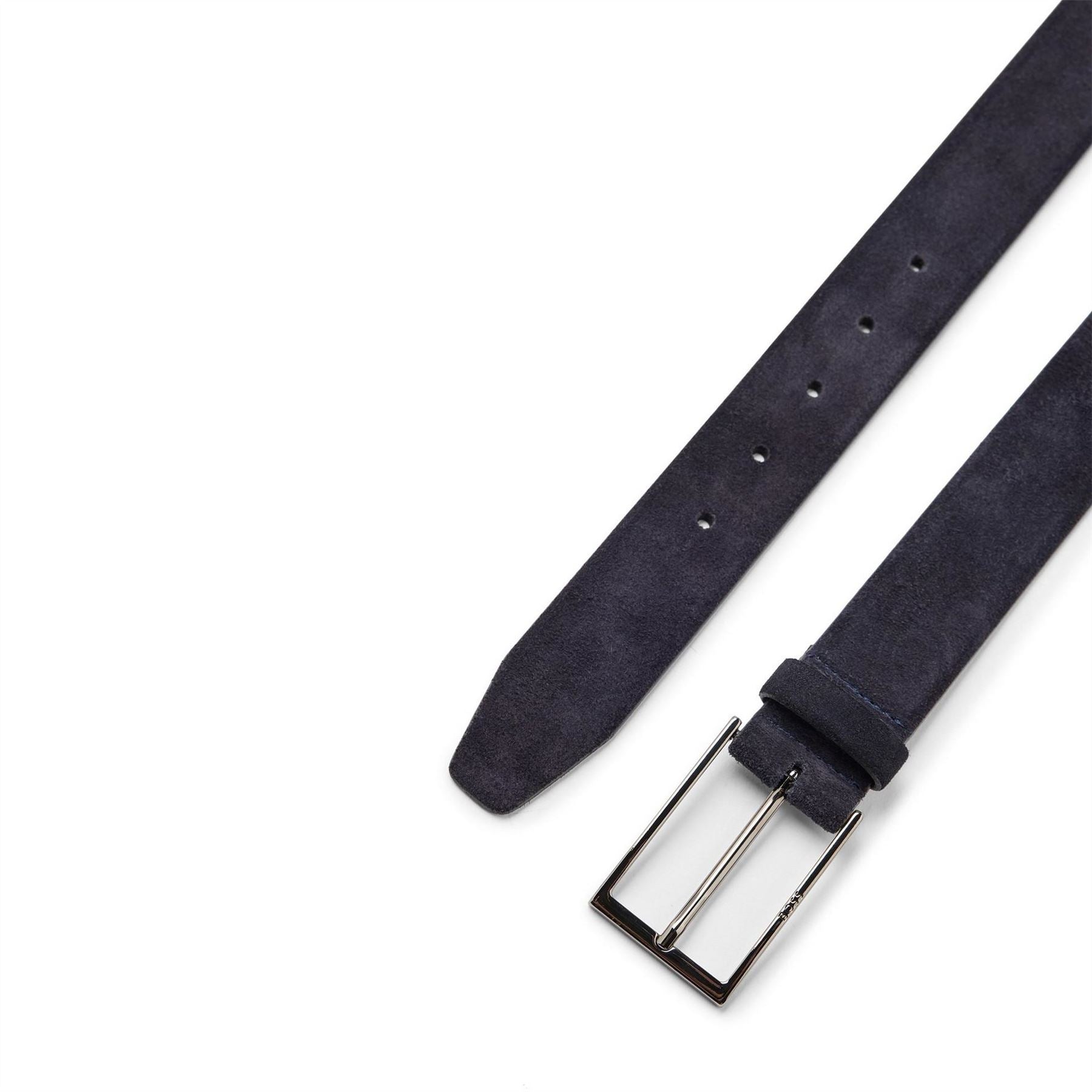 Boss Leather Pin Buckle Belt with Metal Logo