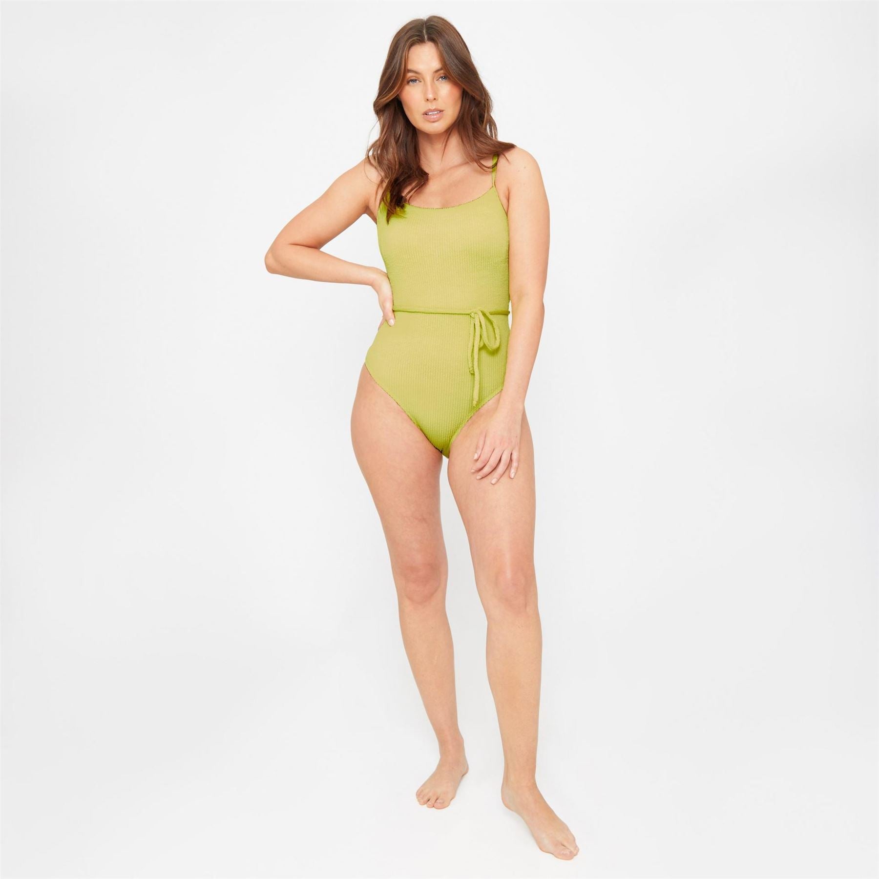 Be You Textured Belted Swimsuit