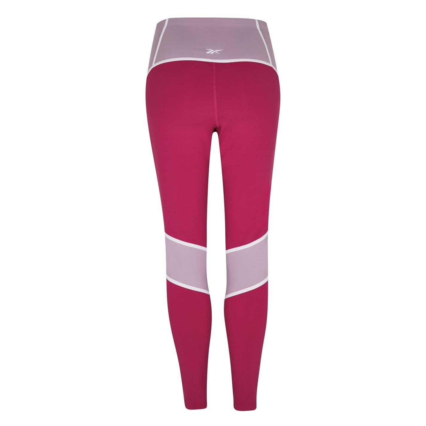 Reebok Womens Lux High Waisted Colorblock Leggings Gym Legging