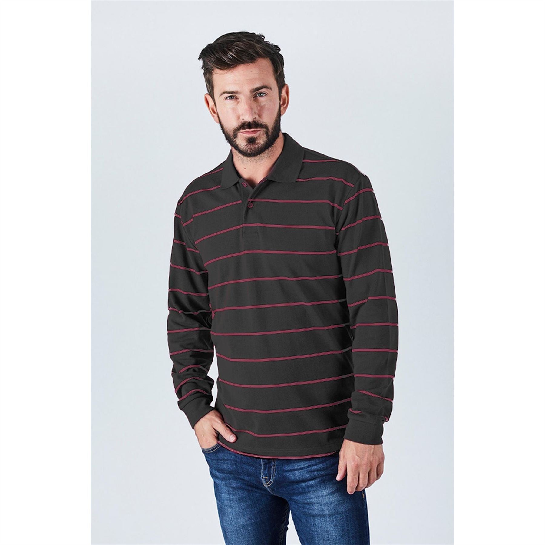 Harvey and Jones Mens Striped Polo Shirt