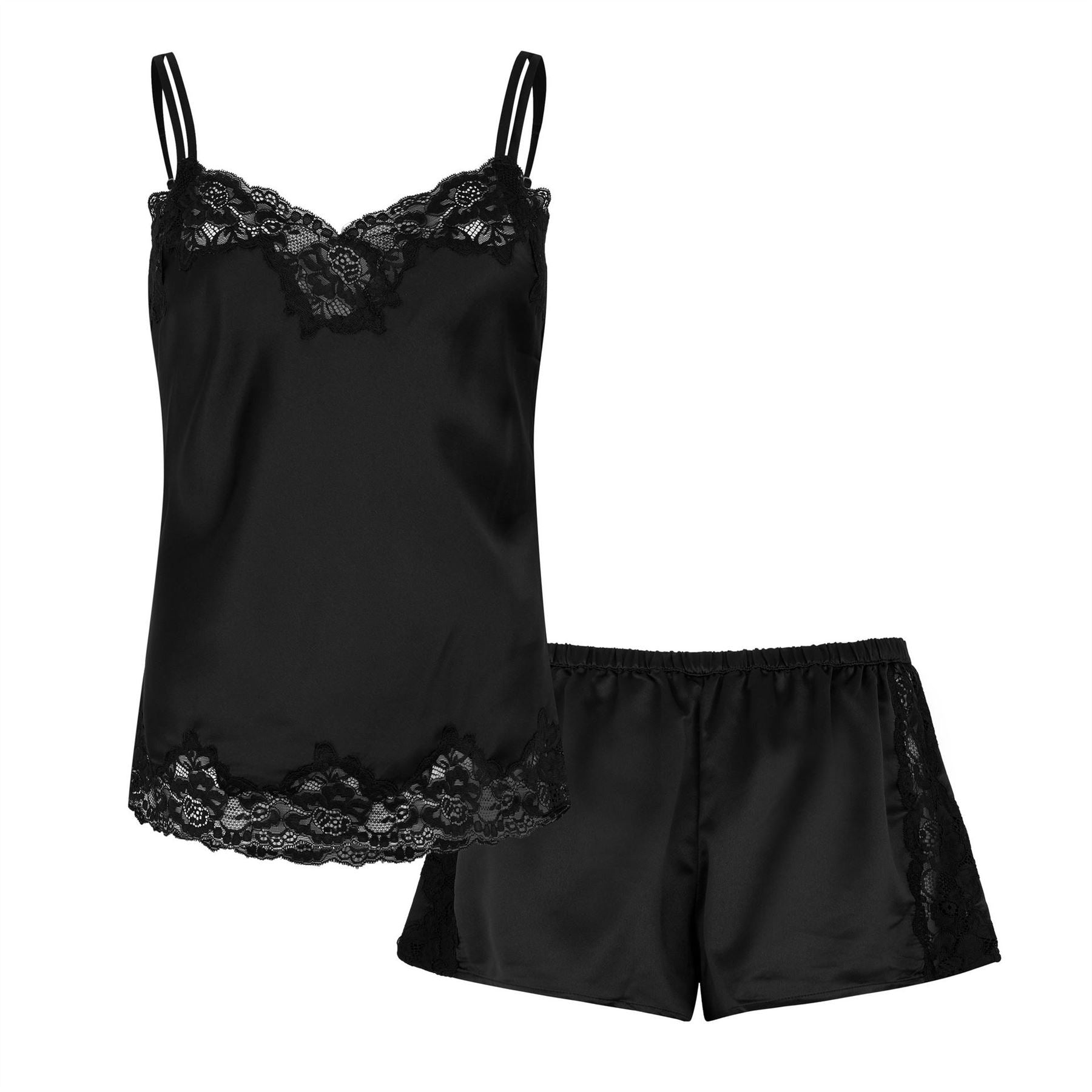 Lauren by Ralph Lauren Satin Lace Trim Pyjama Set