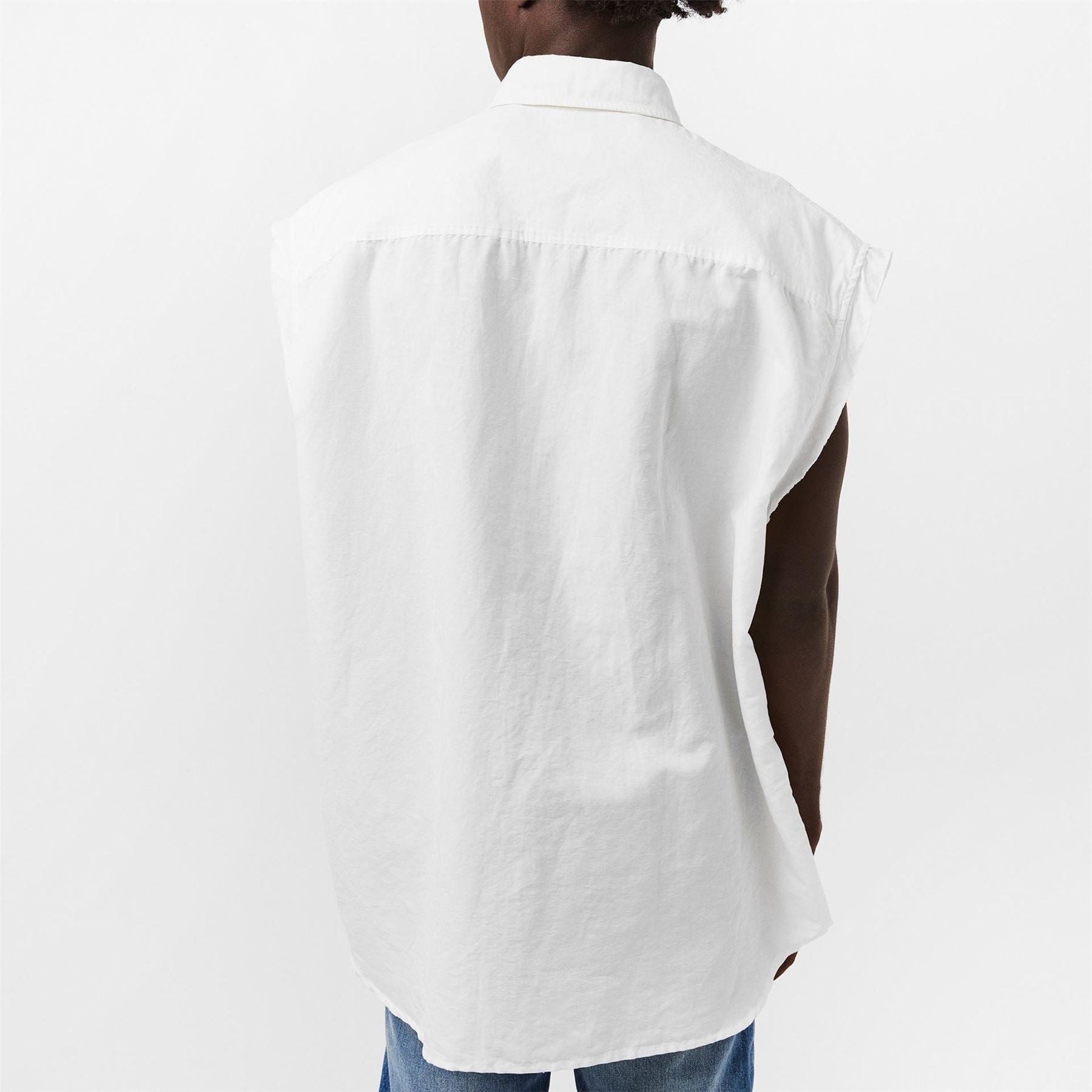 Diesel Relaxed Fit Sleeveless Collared Shirt
